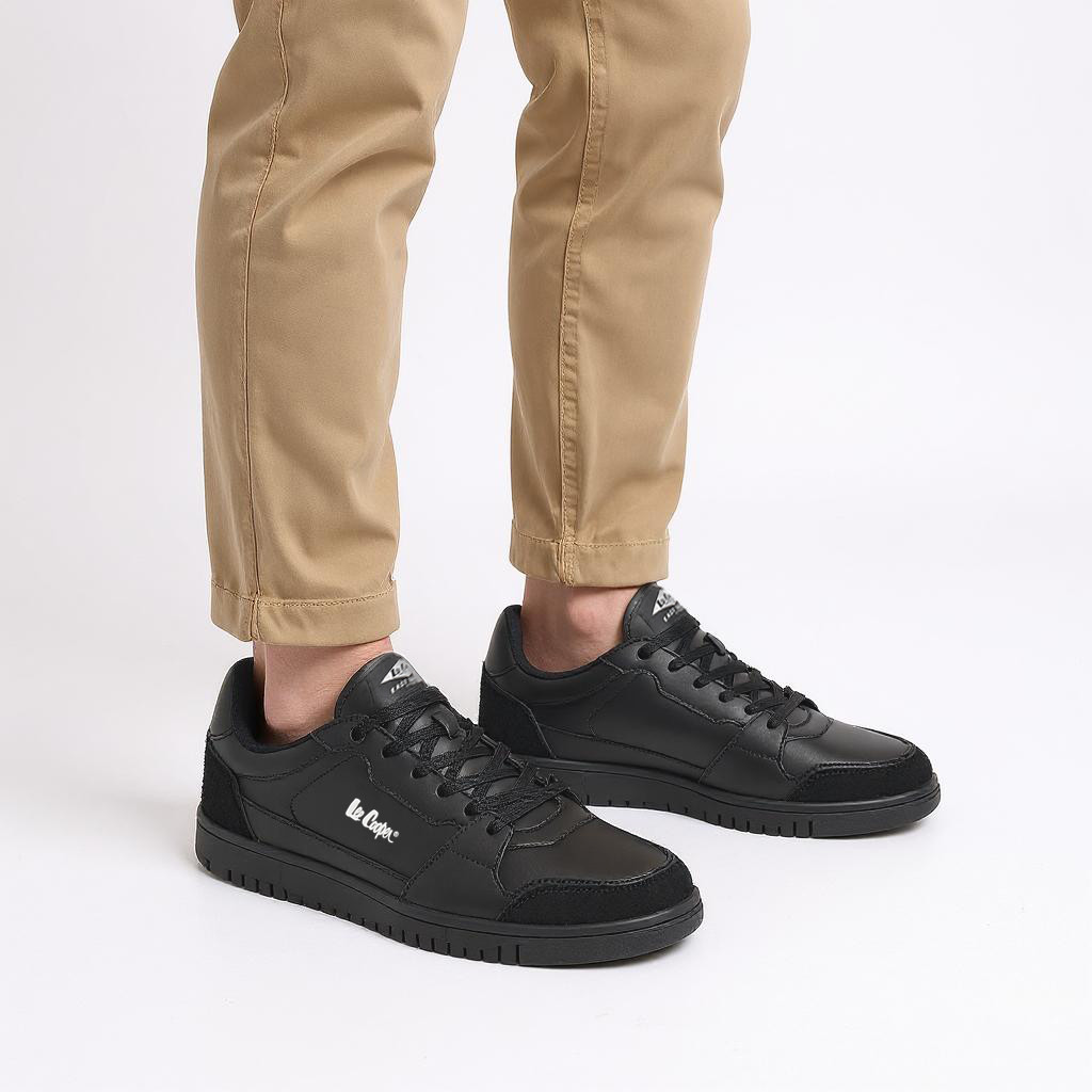 Lee Cooper Men's Panelled Sneakers with Lace-Up Closure-men-shoes-sneakers-image-2
