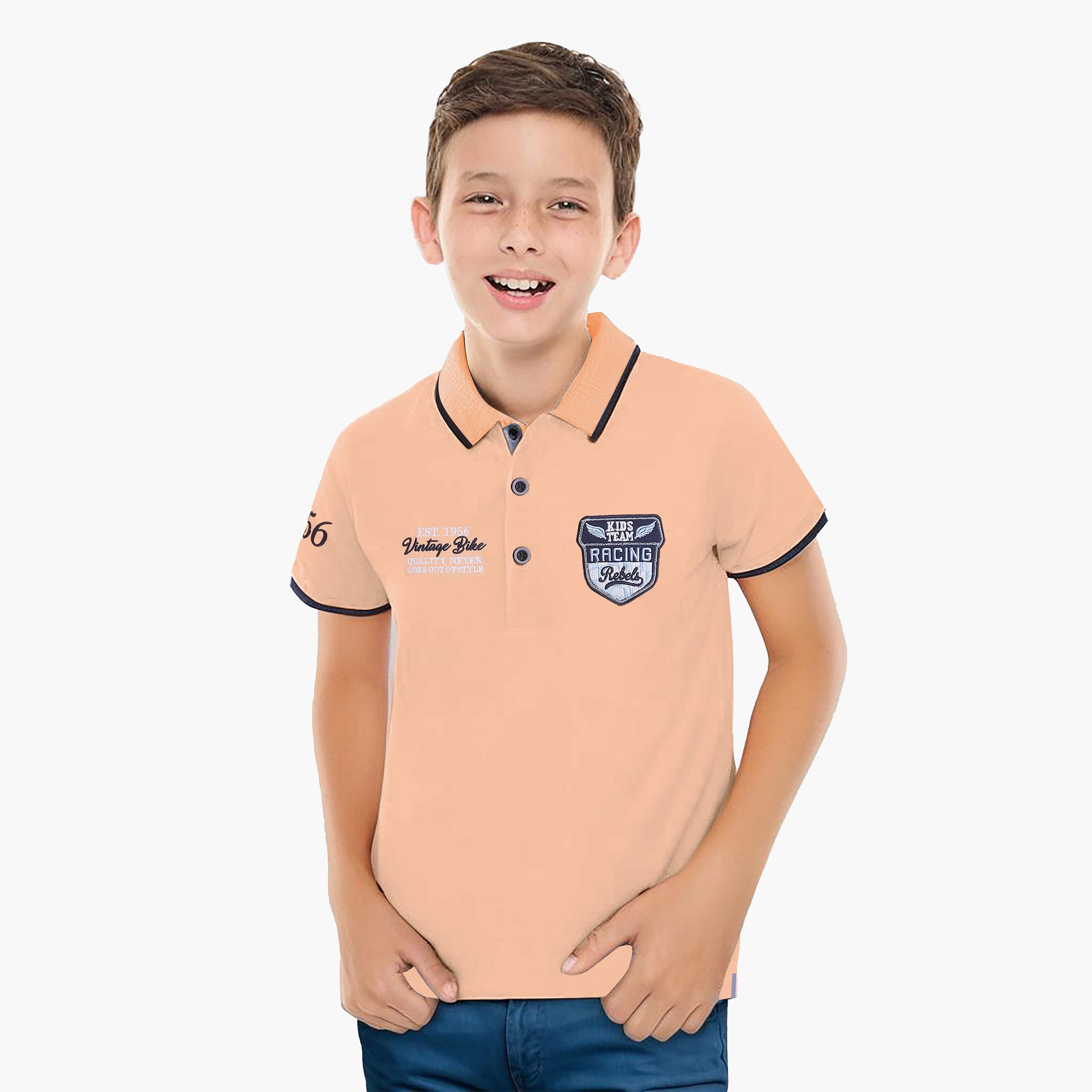 تي شيرت بولو بأكمام قصيرة مطرز من فيكتور اند جين-boys-clothing-tshirtsandpolos-image-1
