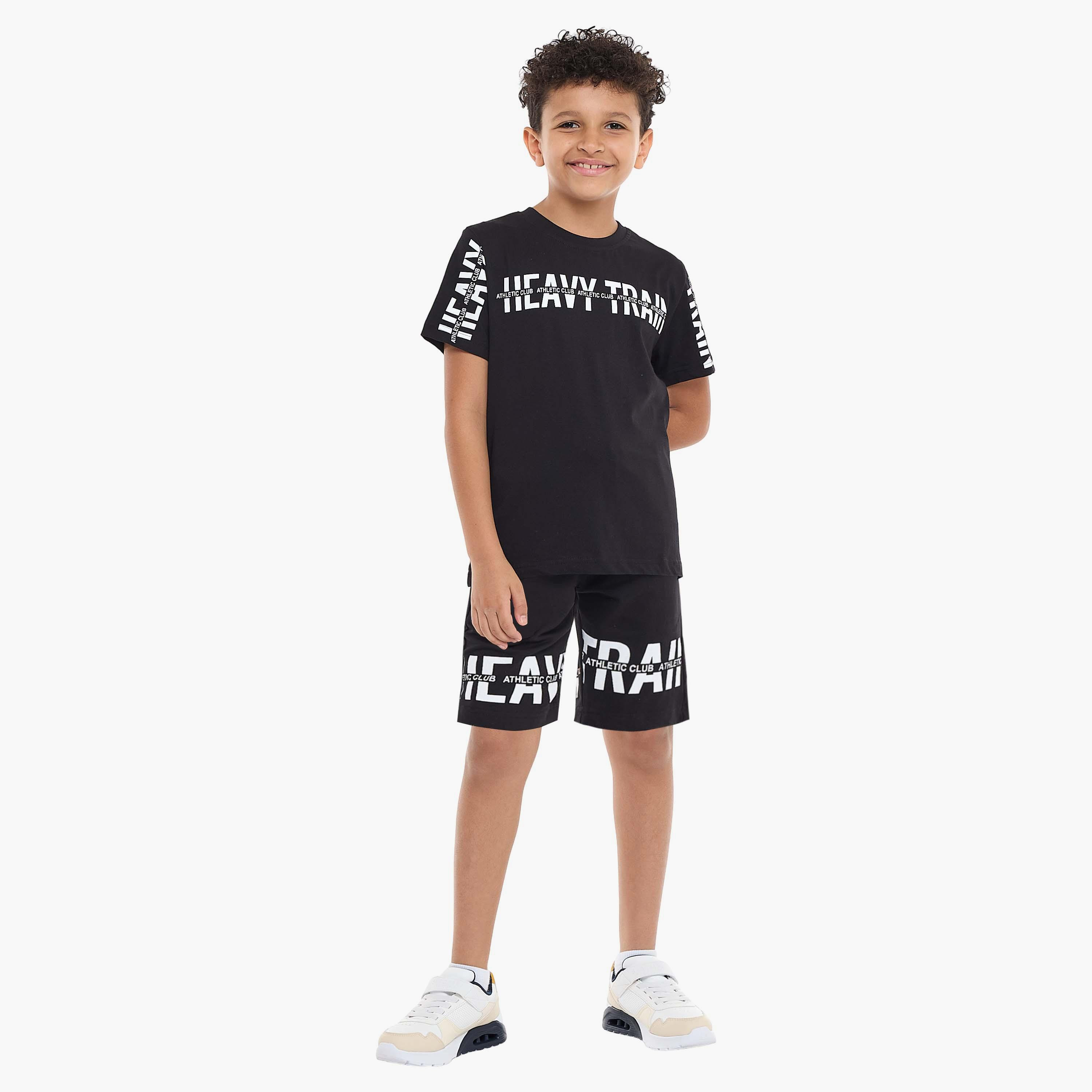 Victor and Jane 2-Piece Printed Short Sleeves T-Shirt with Shorts-boys-clothing-setsandcoords-image-1
