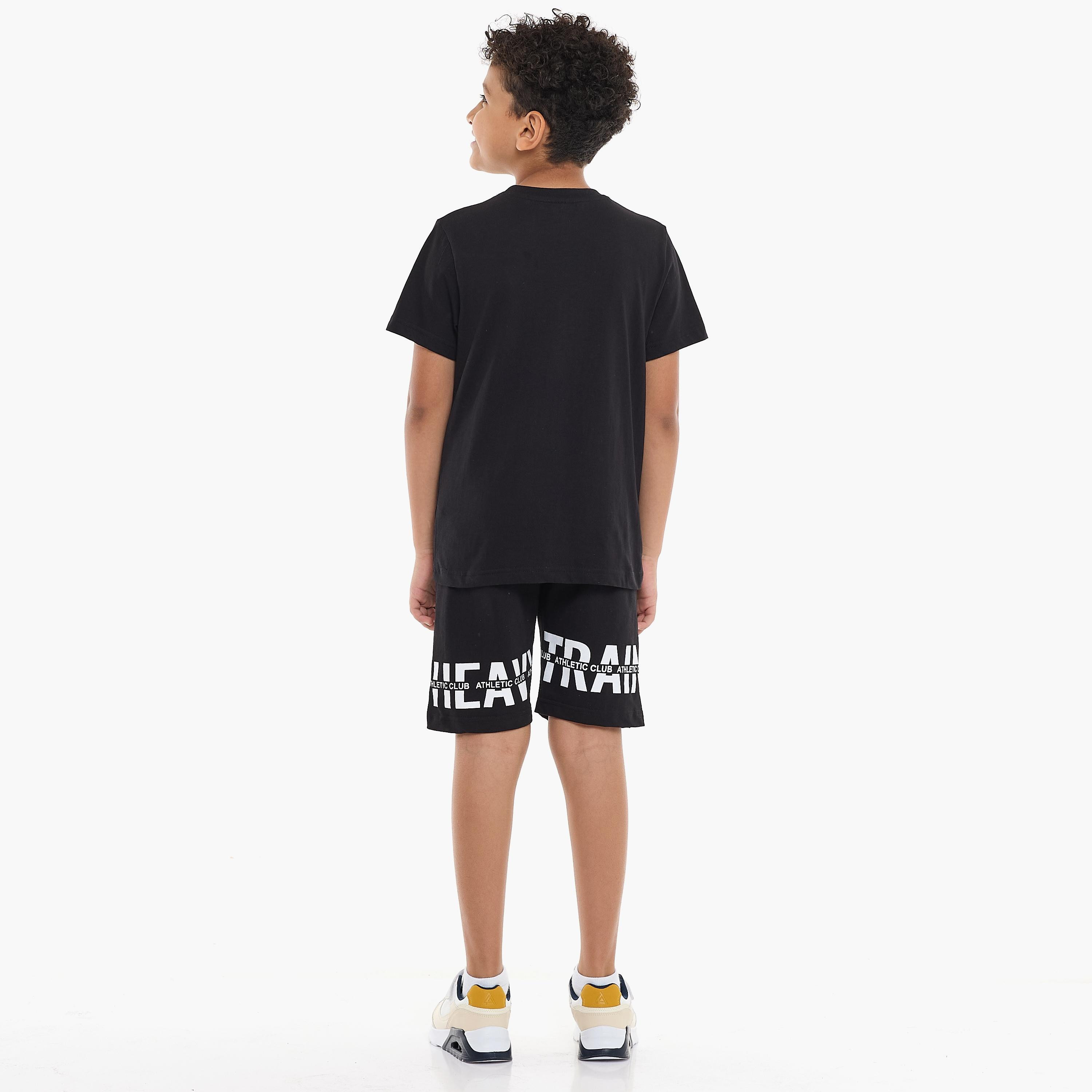 Victor and Jane 2-Piece Printed Short Sleeves T-Shirt with Shorts-boys-clothing-setsandcoords-image-2