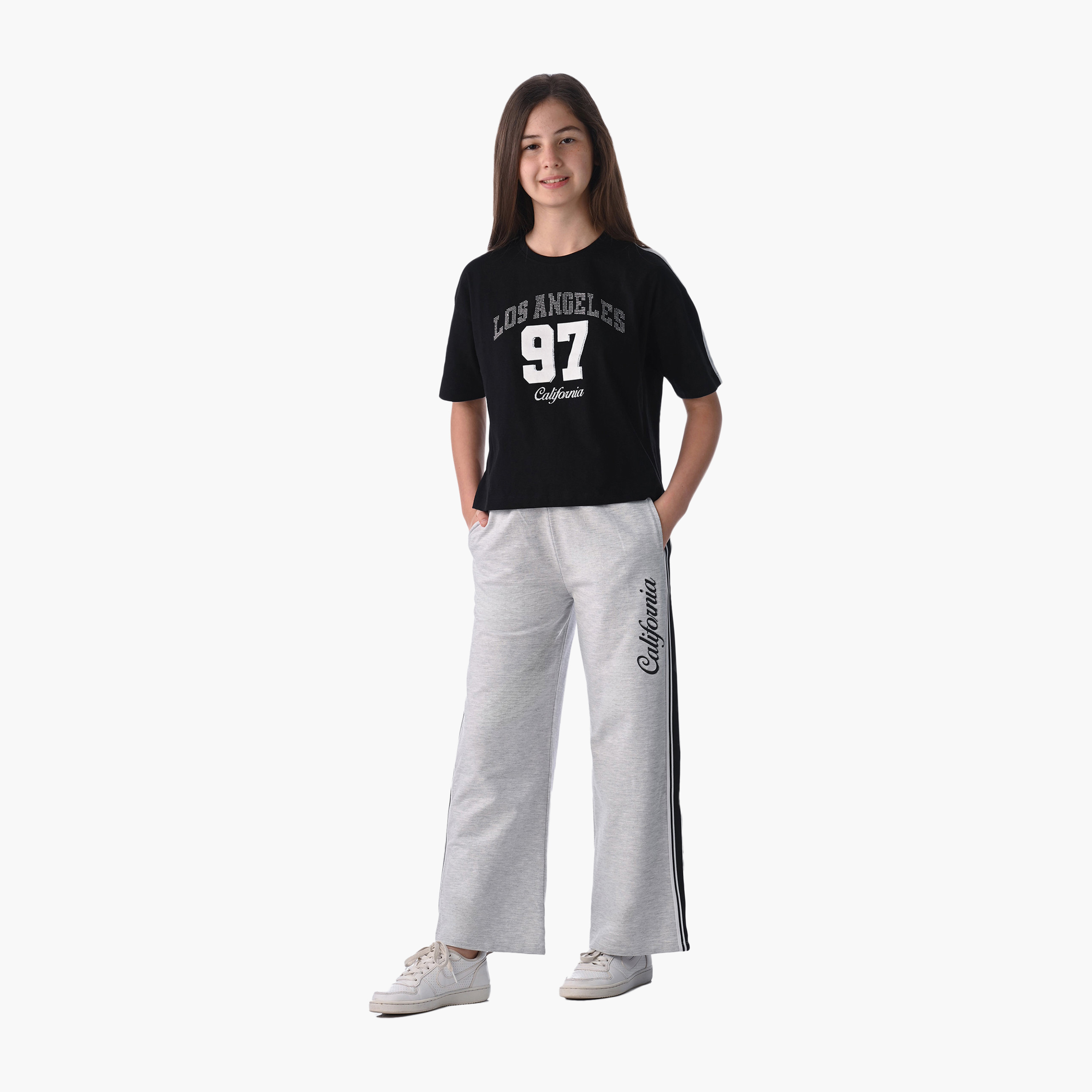 Victor and Jane Printed Top & Wide-Leg Pants Set - Multicolour-girls-clothing-setsandcoords-image-1