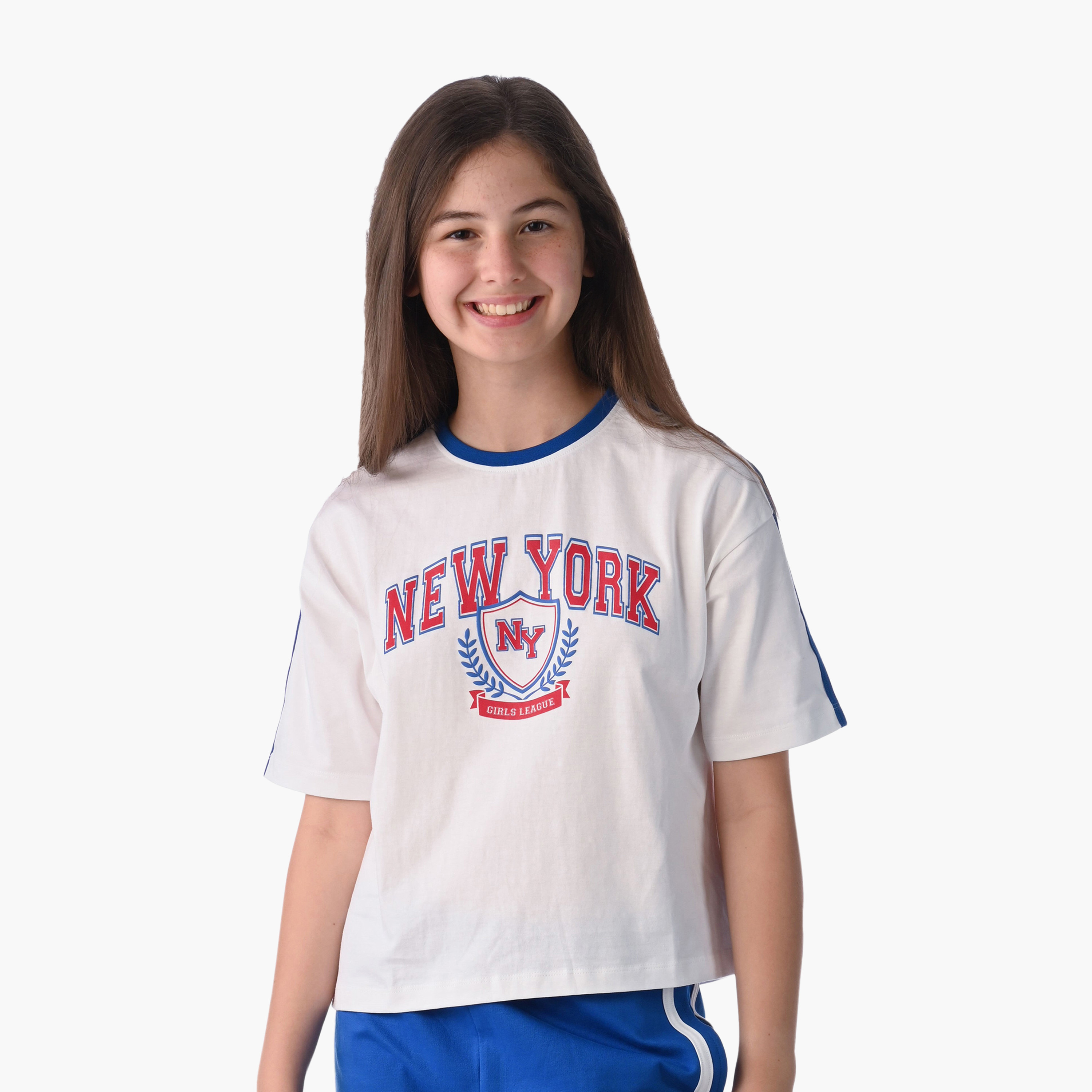 طقم بلوزة مطبوعة وبنطال واسع الساق من فيكتور آند جين - متعدد الألوان-girls-clothing-setsandcoords-image-5