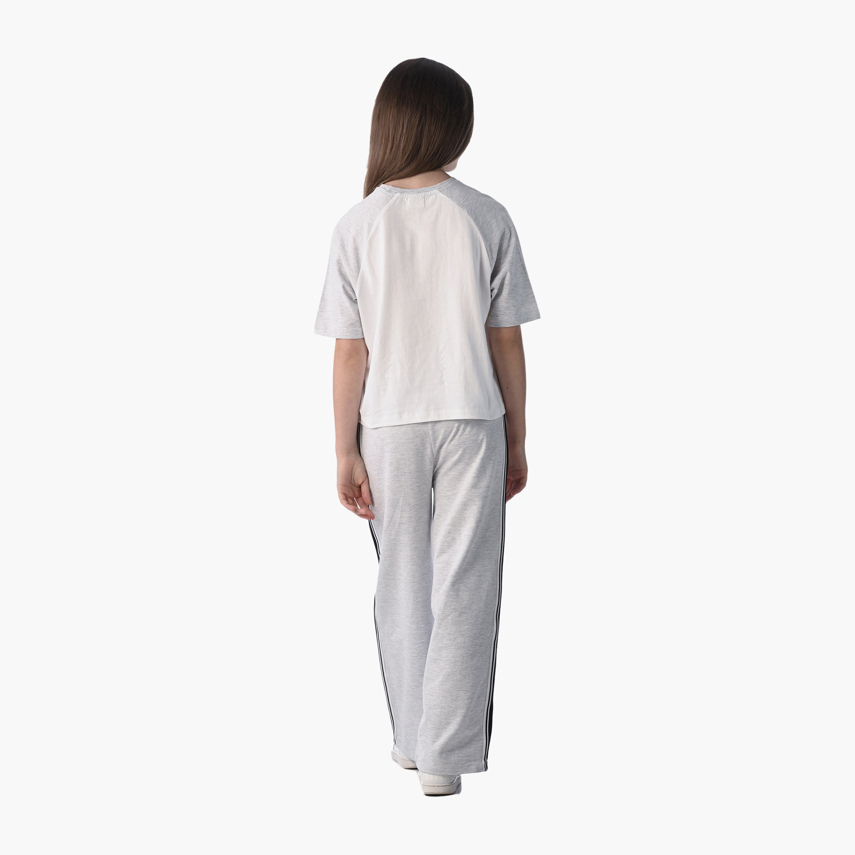 طقم بلوزة مطبوعة وبنطال واسع الساق من فيكتور آند جين - متعدد الألوان-girls-clothing-setsandcoords-image-3