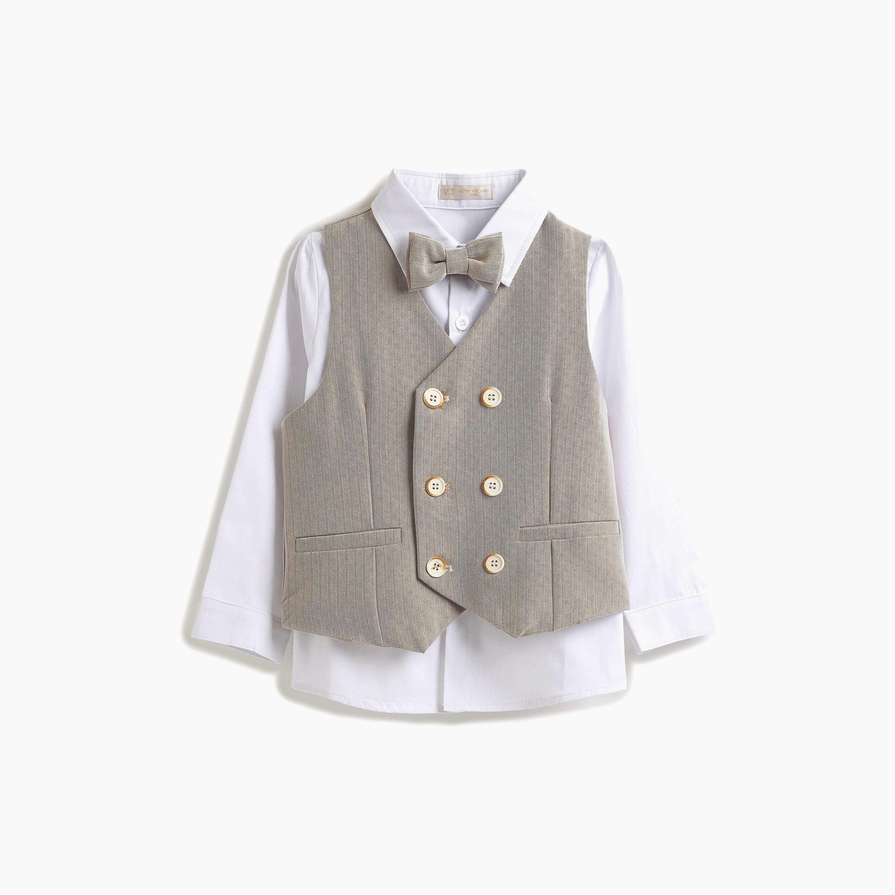 قميص سادة بأكمام طويلة 3 قطع وبنطلون وصدرية من فيكتور اند جين-boys-clothing-setsandcoords-image-8