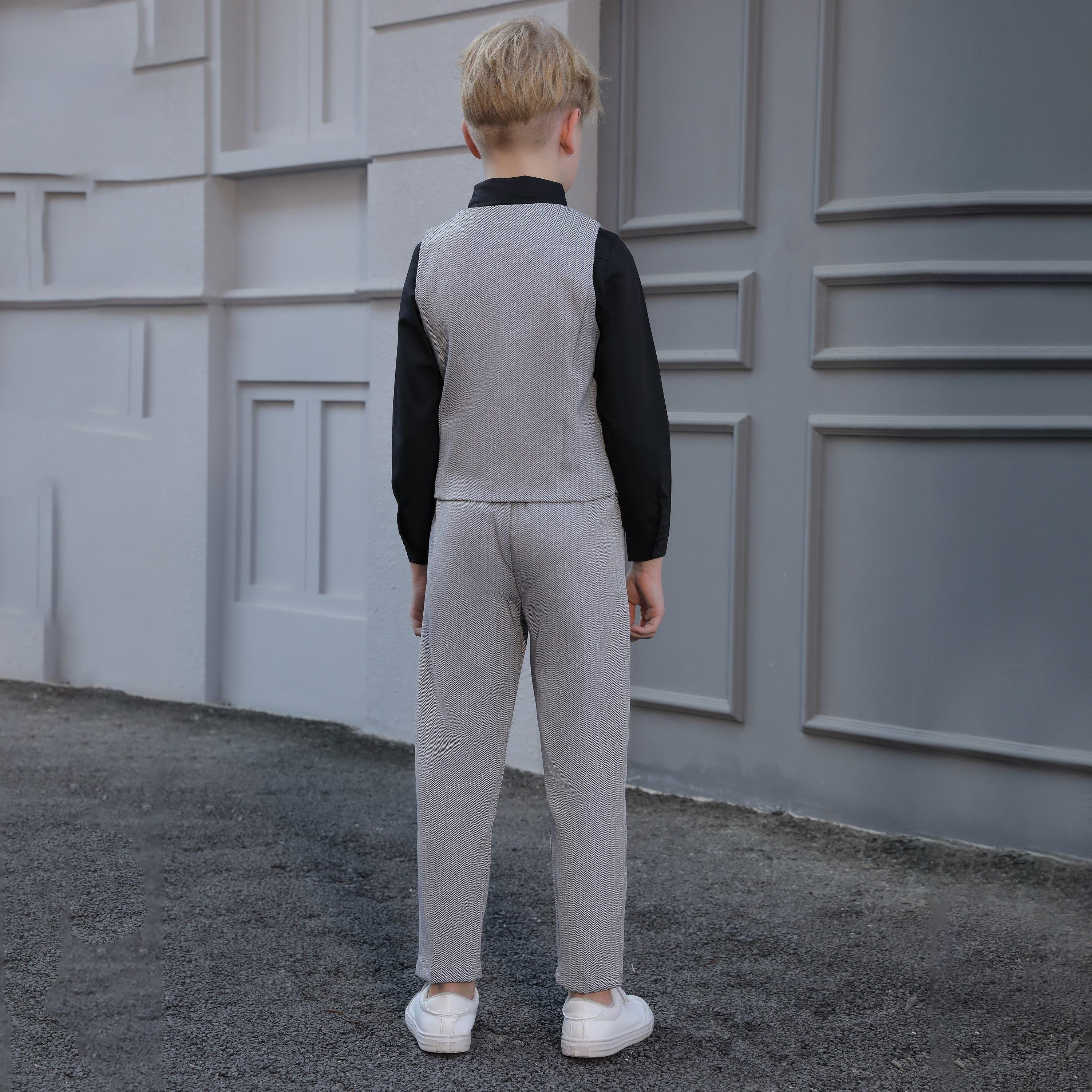 قميص سادة بأكمام طويلة 3 قطع وبنطلون وصدرية من فيكتور اند جين-baby-boys-clothing-setsandcoords-image-6