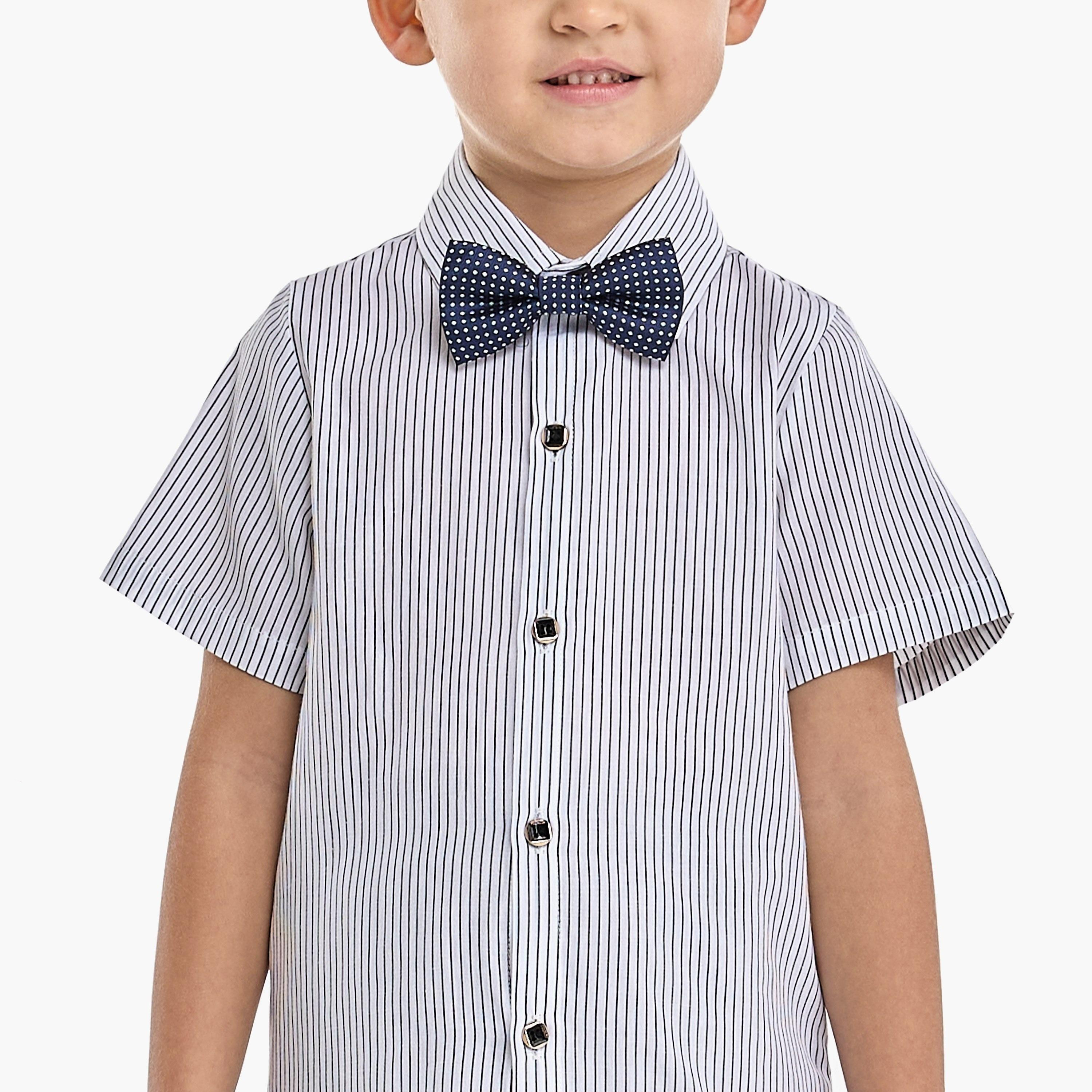 Victor and Jane 4-Piece Solid Short Sleeves Shirt, Pants, Waistcoat with Tie-baby-boys-clothing-setsandcoords-image-5