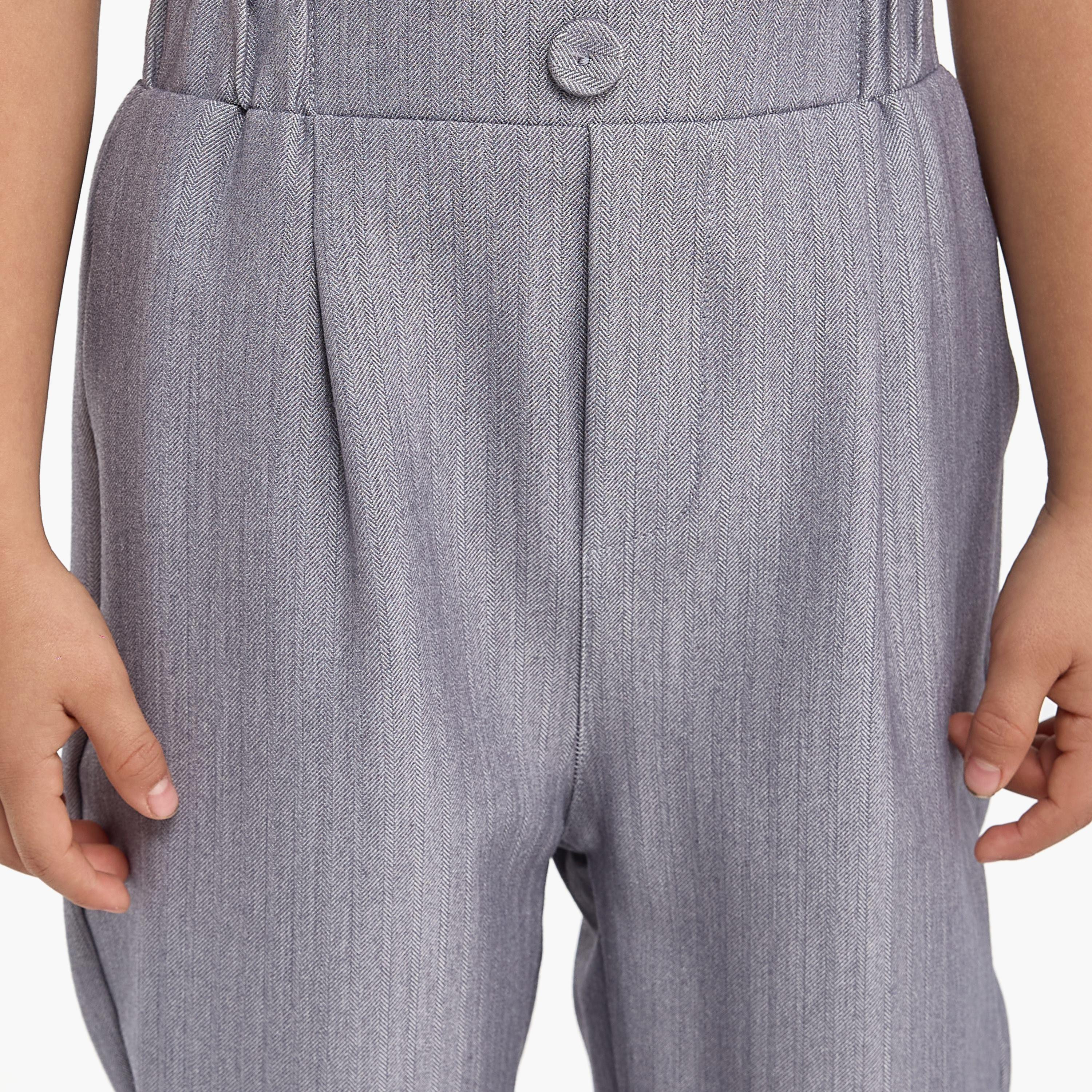 قميص سادة بأكمام قصيرة 4 قطع وبنطلون وصدرية وربطة عنق من فيكتور اند جين-baby-boys-clothing-setsandcoords-image-7