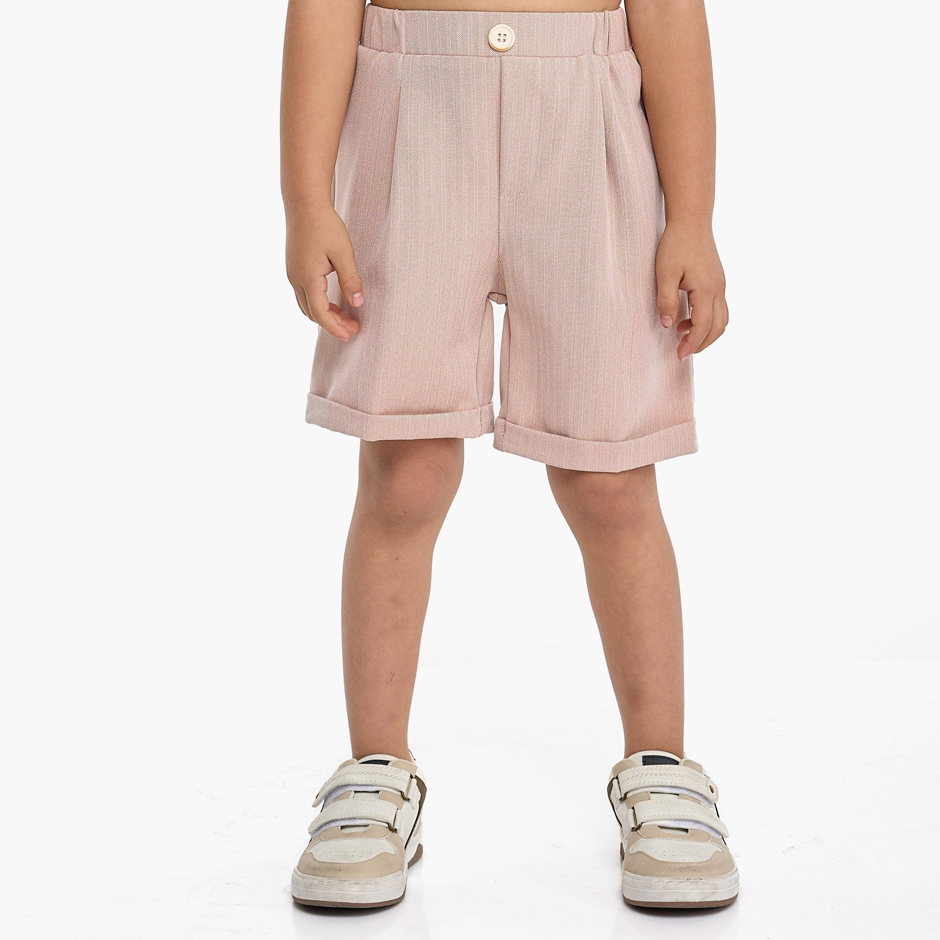 Victor and Jane 4-Piece Solid Short Sleeves Shirt, Shorts, Waistcoat with Tie-boys-clothing-setsandcoords-image-7