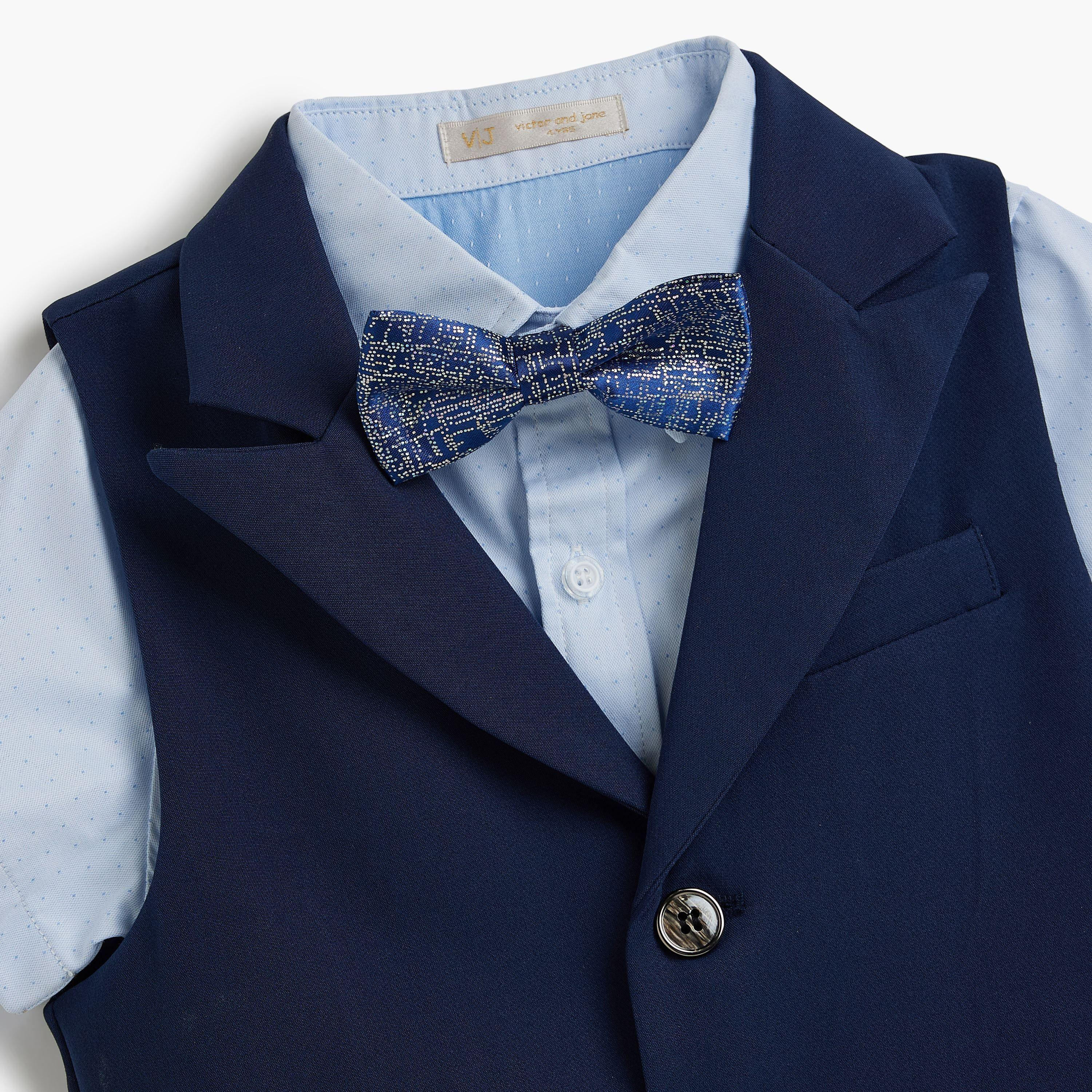 Victor and Jane 4-Piece Solid Short Sleeves Shirt, Shorts, Waistcoat with Tie-boys-clothing-setsandcoords-image-12