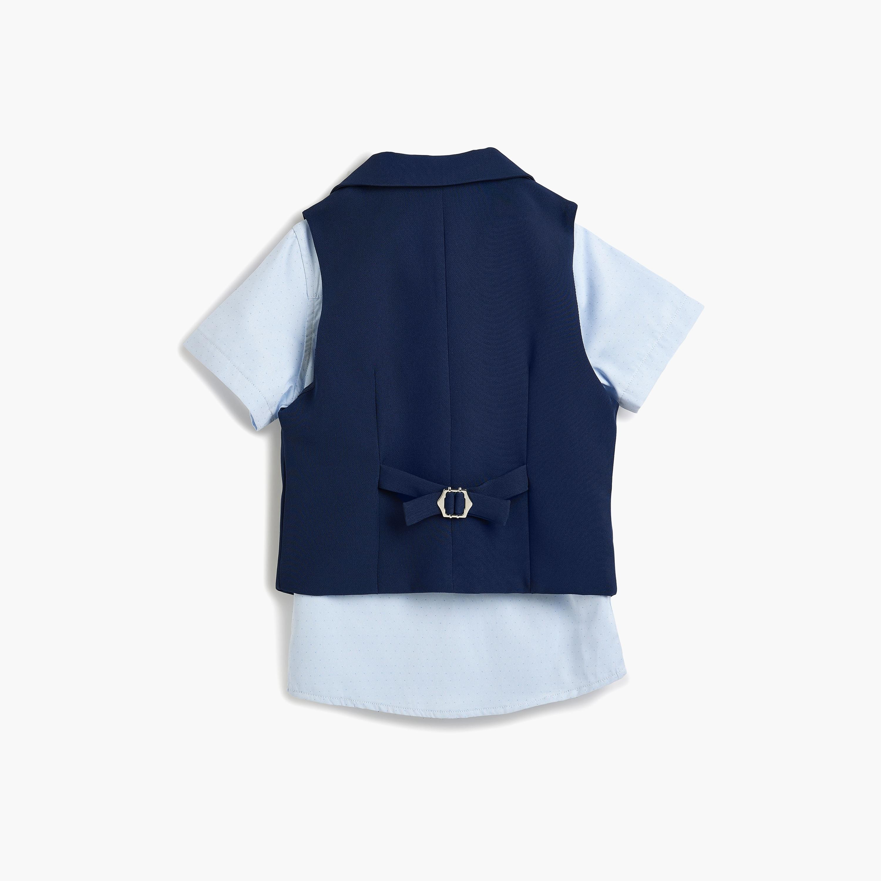 Victor and Jane 4-Piece Solid Short Sleeves Shirt, Shorts, Waistcoat with Tie-boys-clothing-setsandcoords-image-6