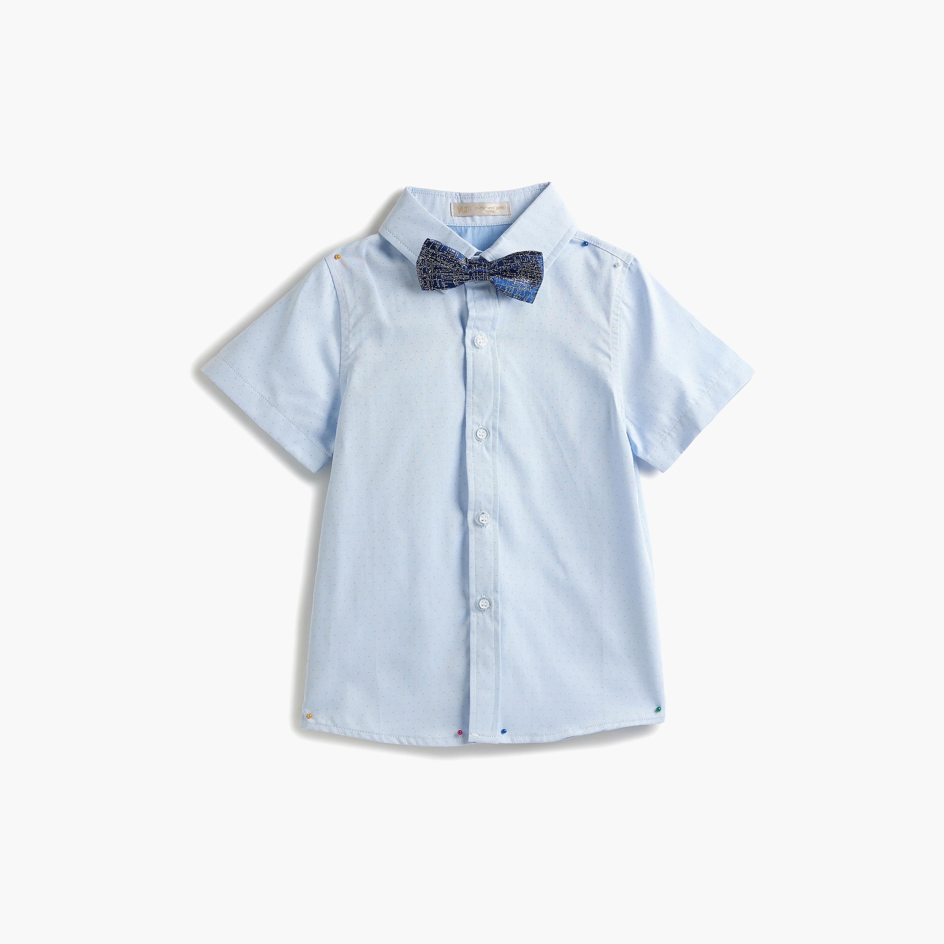 قميص سادة بأكمام قصيرة 4 قطع وشورت وصدرية مع ربطة عنق من فيكتور اند جين-boys-clothing-setsandcoords-image-8