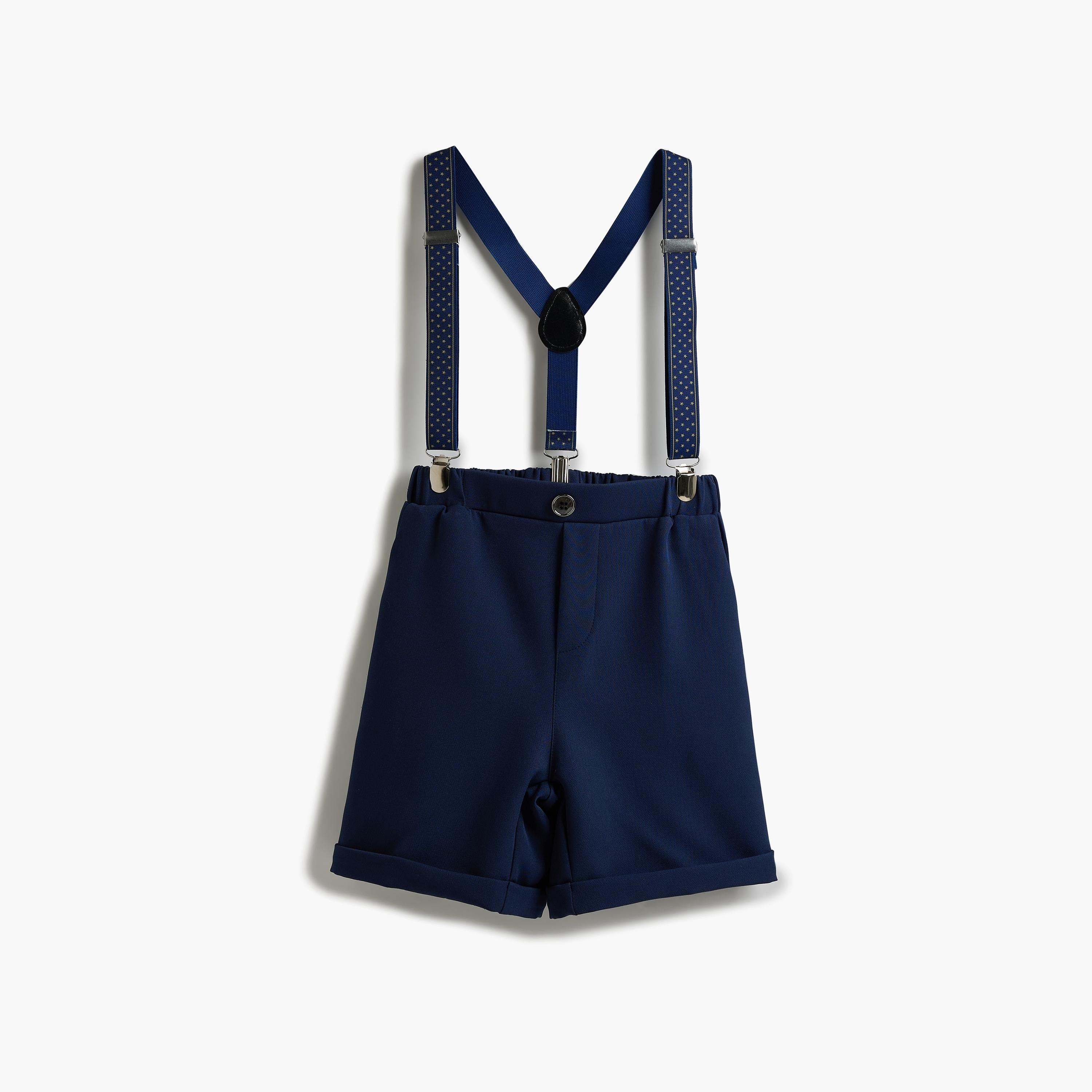 Victor and Jane 4-Piece Solid Short Sleeves Shirt, Shorts, Suspender with Tie-baby-boys-clothing-setsandcoords-image-7