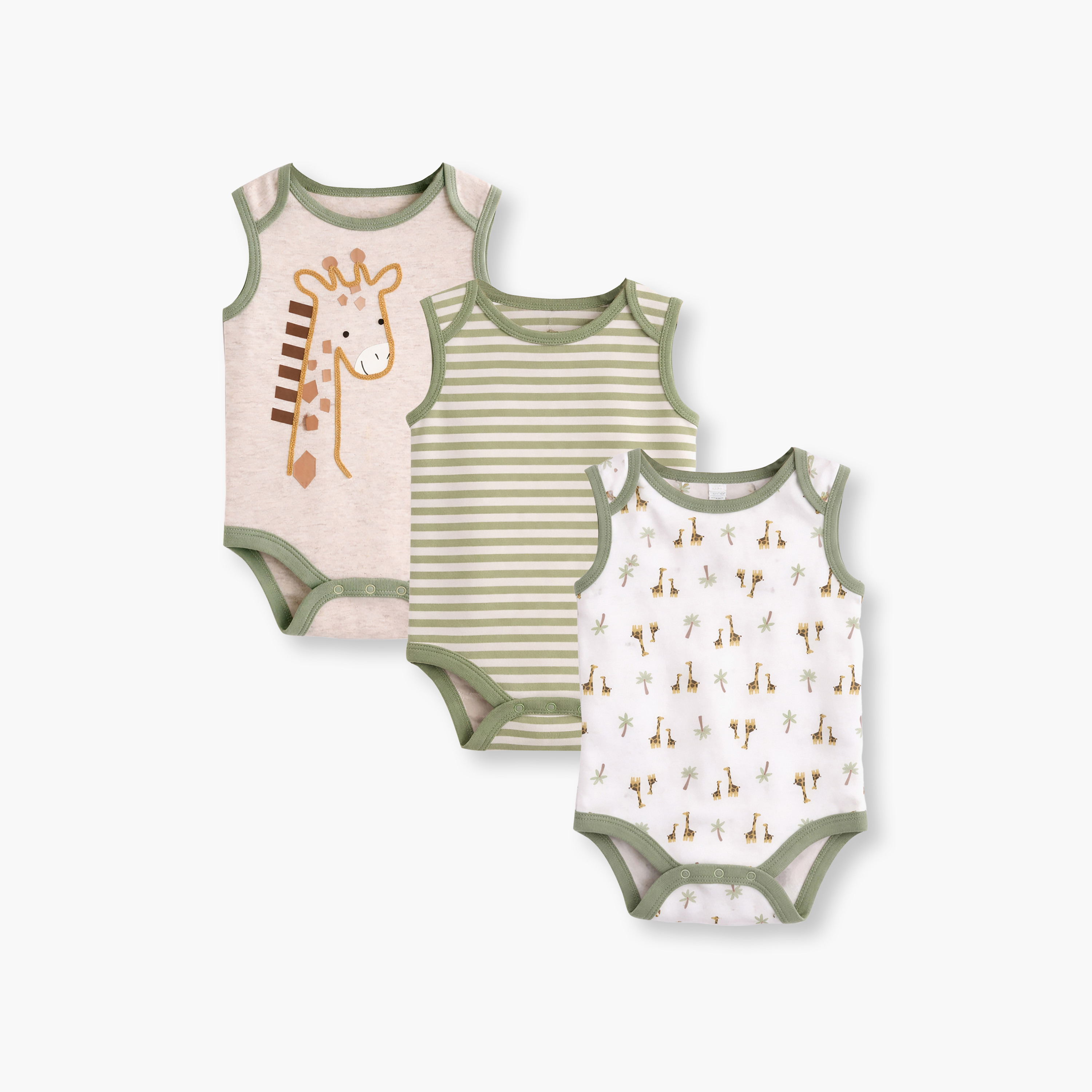 Victor and Jane 3-Piece Sleeveless Giraffe Printed Bodysuit-baby-boys-clothing-bodysuits-image-1
