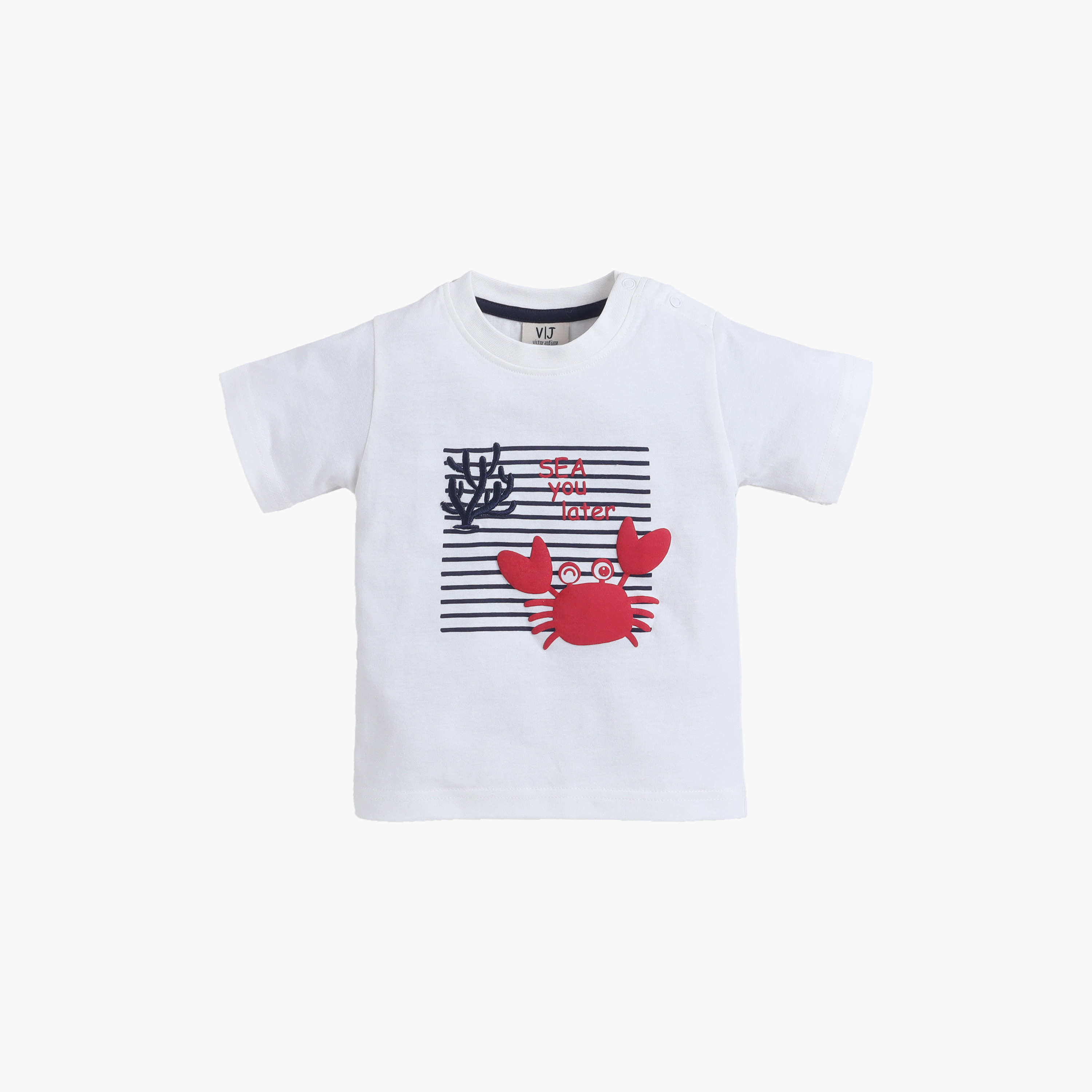 Victor and Jane Crab Printed Round Neck T-Shirt and Shorts Set-boys-clothing-setsandcoords-image-4