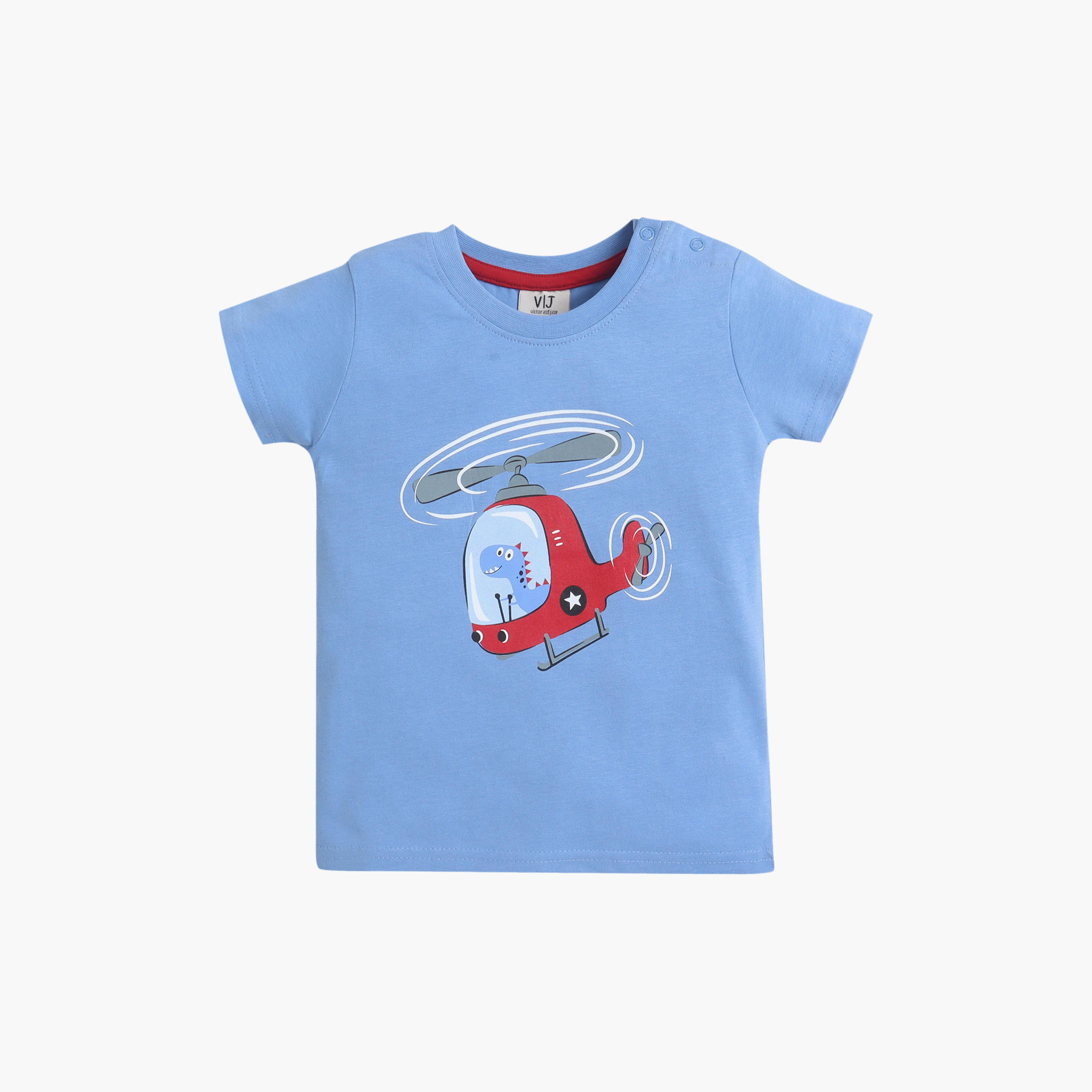 طقم مكون من 4 قطع: تي شيرتات بأكمام قصيرة ورسومات، وبنطلون مع شورت من فيكتور آند جين-boys-clothing-setsandcoords-image-12