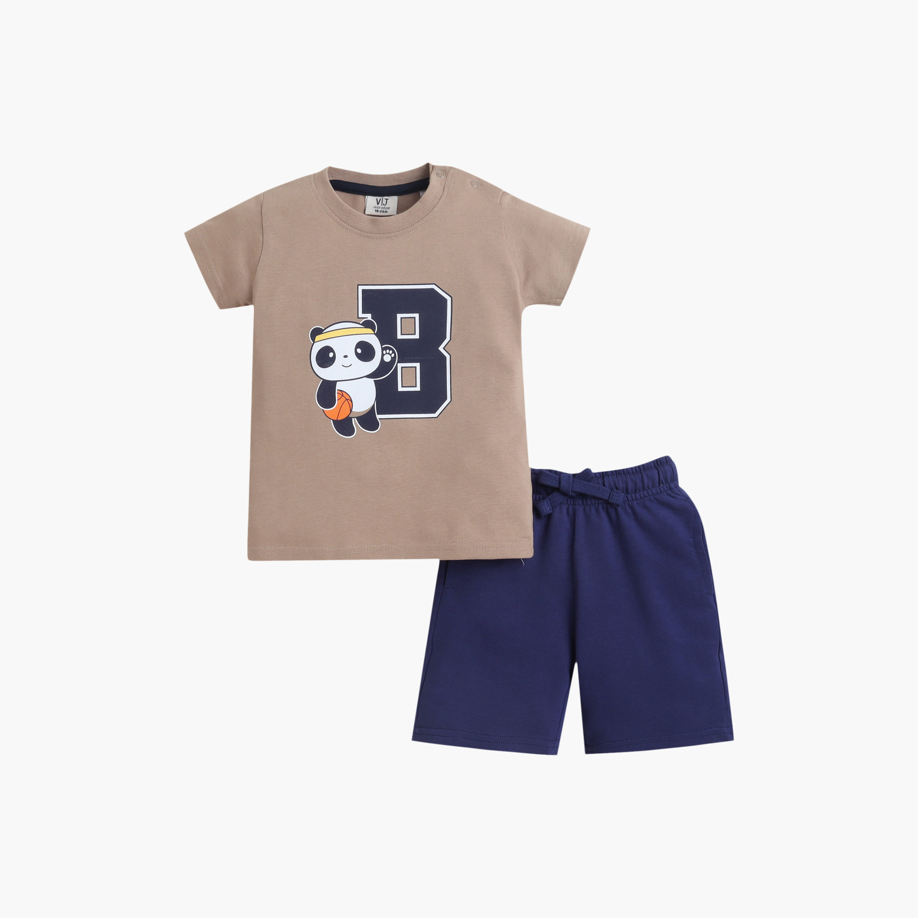 طقم مكون من 4 قطع: تي شيرتات بأكمام قصيرة ورسومات، وبنطلون مع شورت من فيكتور آند جين-boys-clothing-setsandcoords-image-9