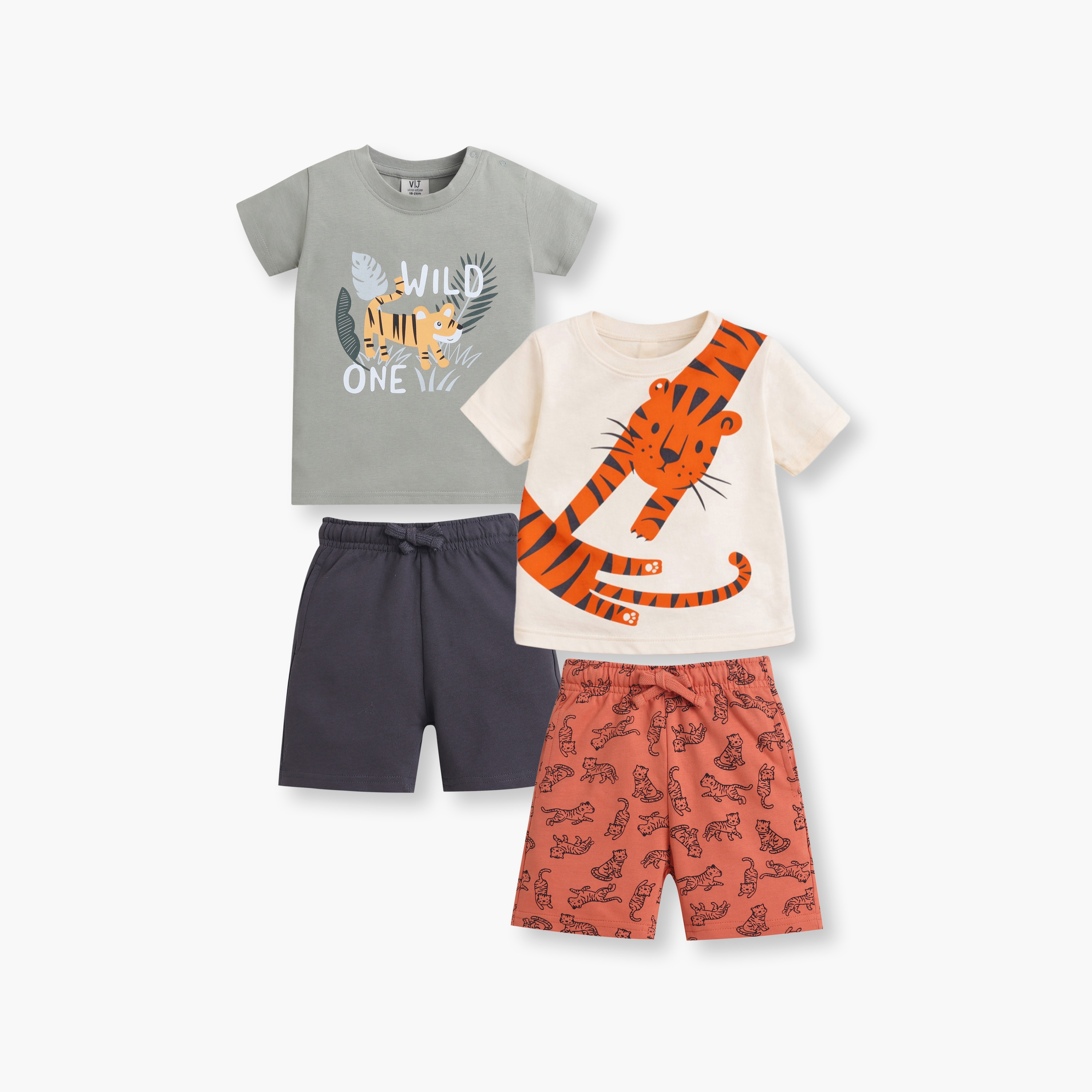 طقم مكون من تيشيرتات مطبوعة وشورتات قطعتين من فيكتور آند جين-baby-boys-clothing-setsandcoords-image-1
