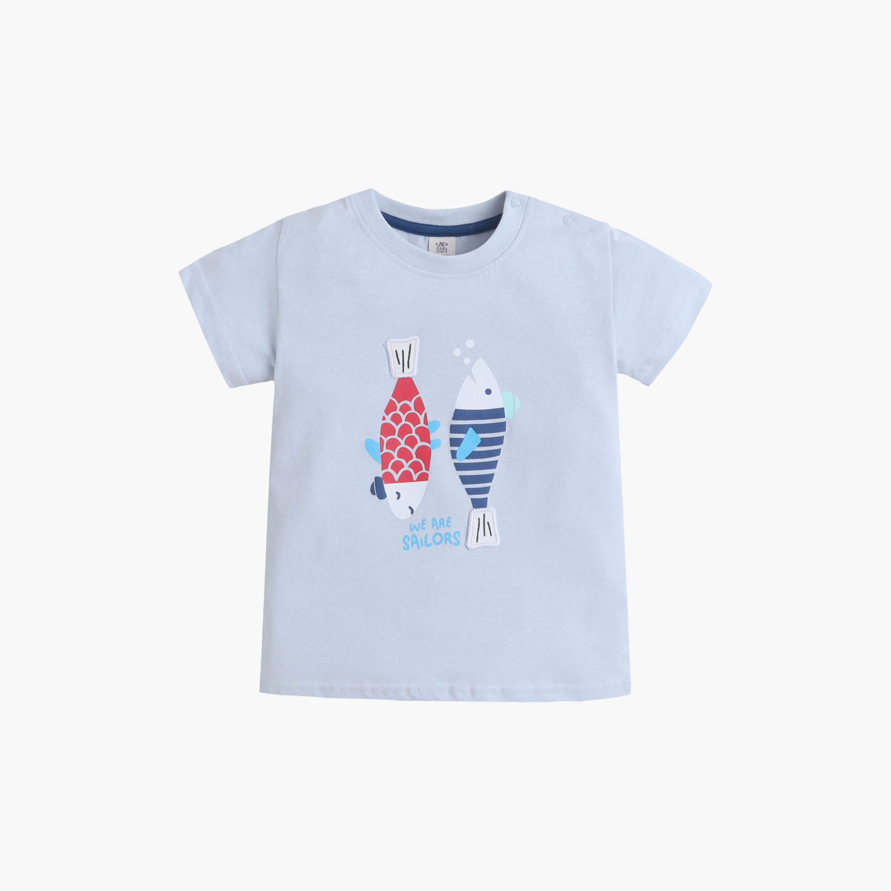 طقم تي شيرت بطبعة سمك وشورت برباط خصر من فيكتور آند جين-boys-clothing-setsandcoords-image-2
