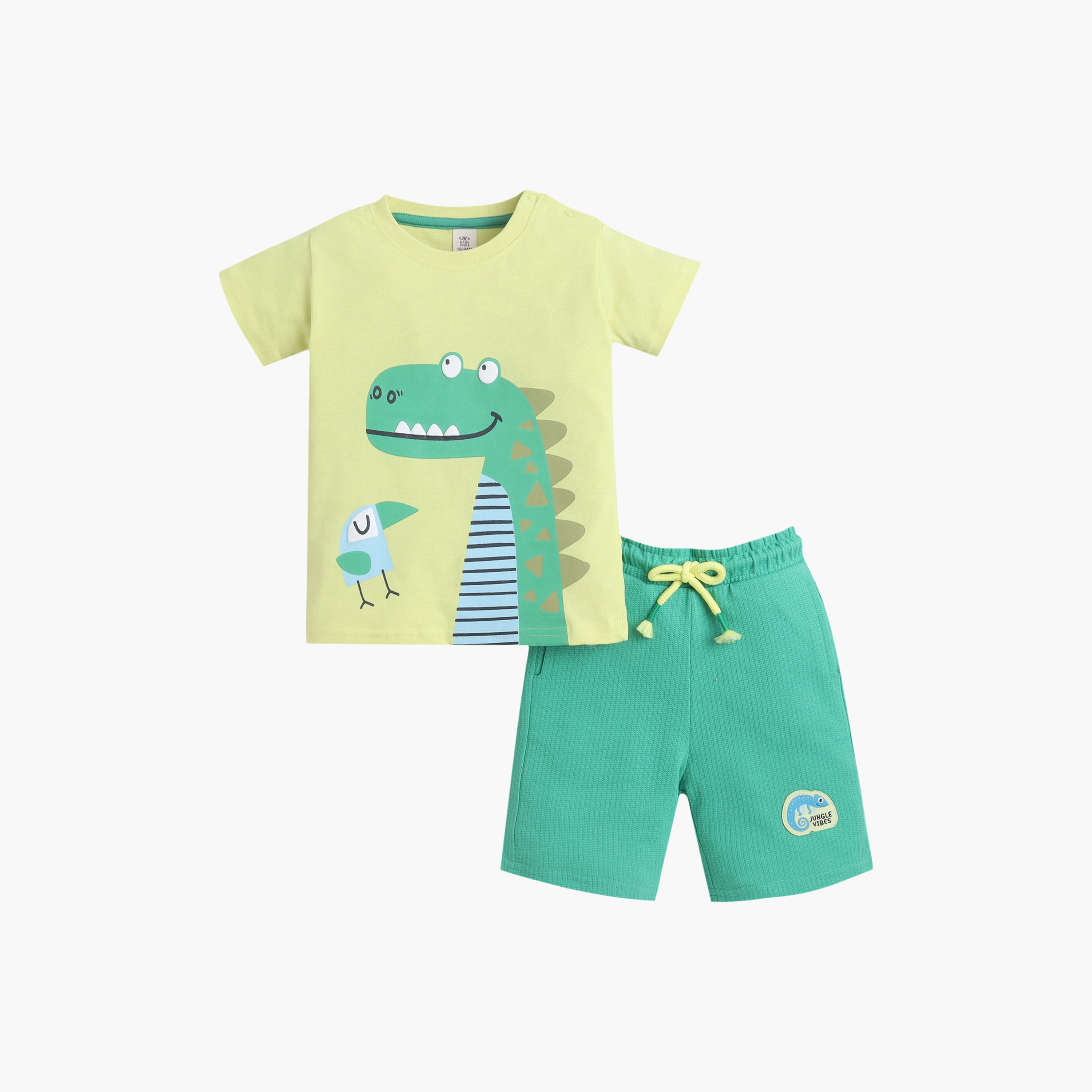 Victor and Jane Crocodile Graphic T-Shirt & Drawstring Shorts Set-boys-clothing-setsandcoords-image-1