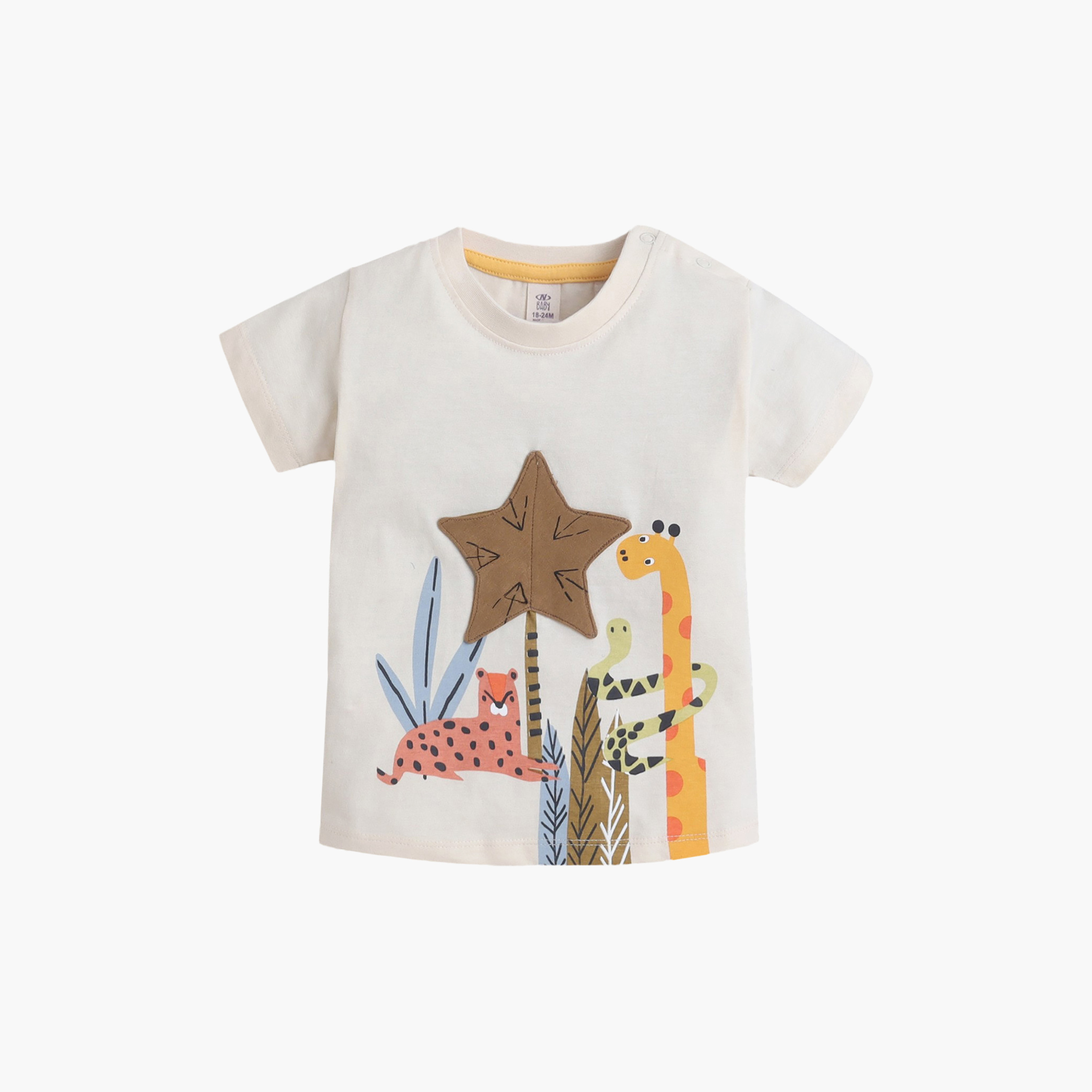 طقم تي شيرت بطبعة حيوانات السفاري وشورت برباط خصر من فيكتور آند جين-boys-clothing-setsandcoords-image-2