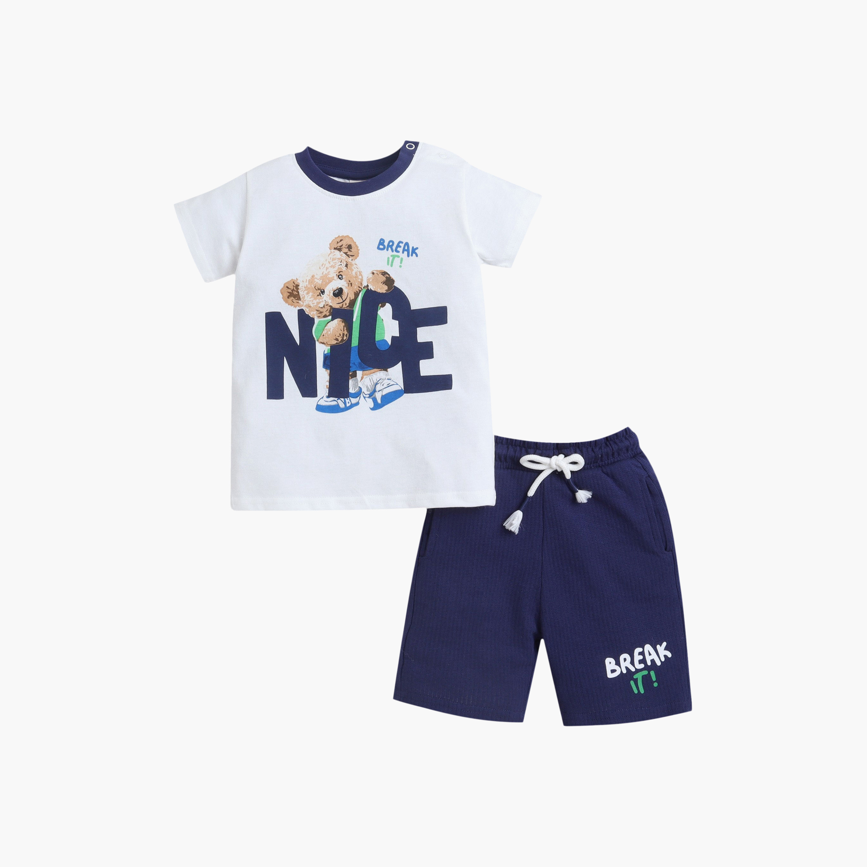 Victor and Jane Nice Graphic T-Shirt & Shorts Set-boys-clothing-setsandcoords-image-1