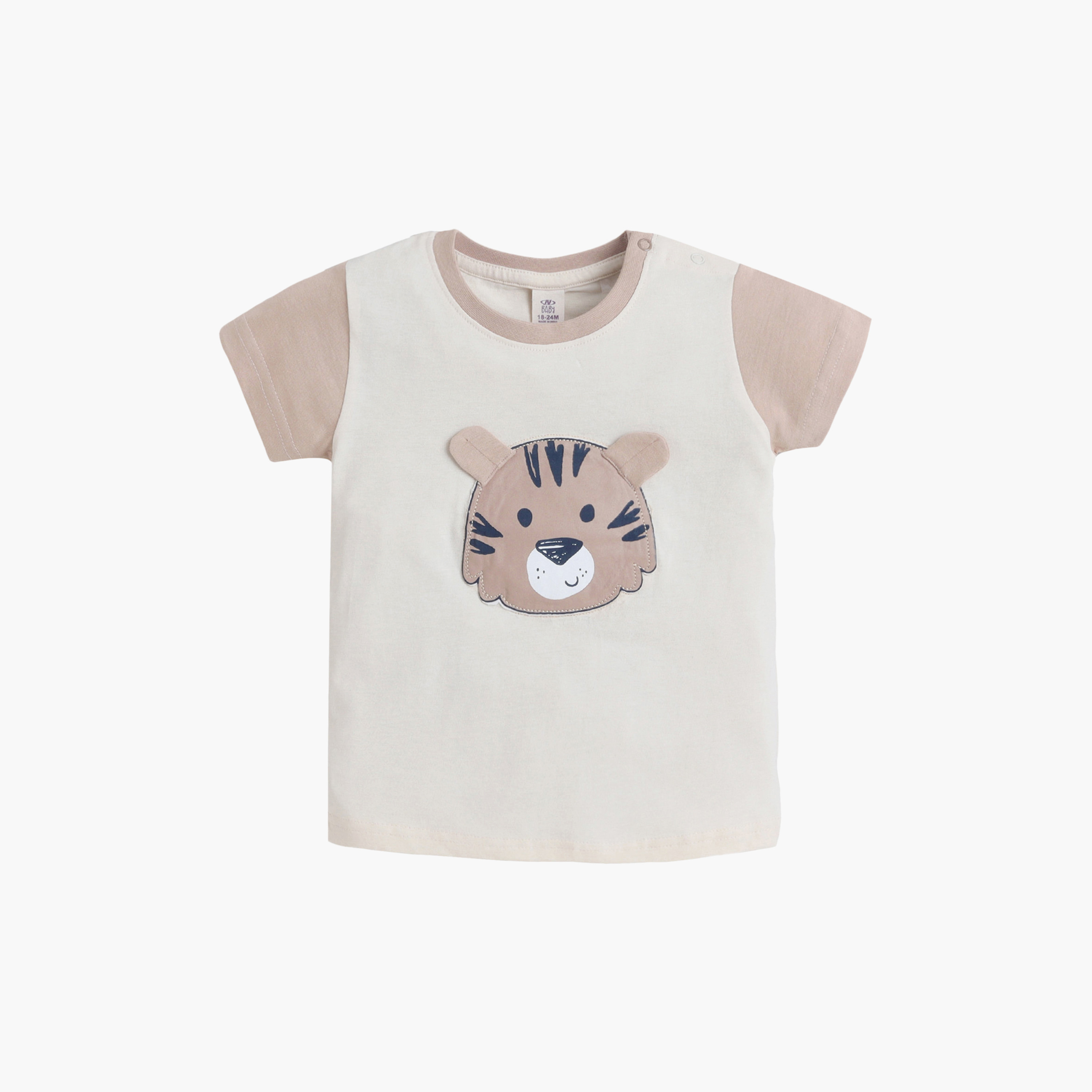 طقم تيشيرت بأكمام نصفية مع تطريز تايجر فيس وشورت من فيكتور أند جين-baby-boys-clothing-setsandcoords-image-5