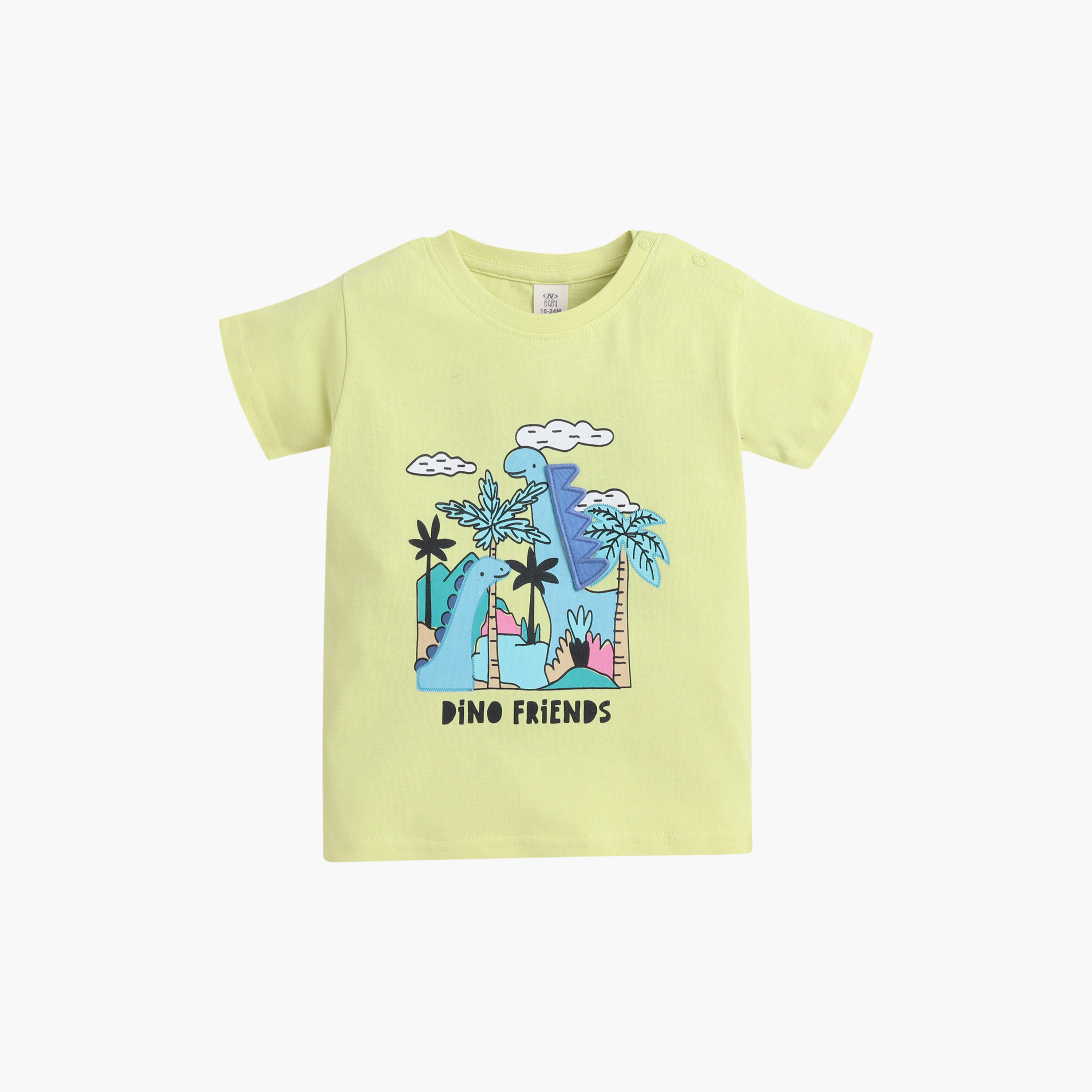 طقم تي شيرت برسومات "أصدقاء الديناصورات" وشورت من فيكتور آند جين-boys-clothing-setsandcoords-image-2