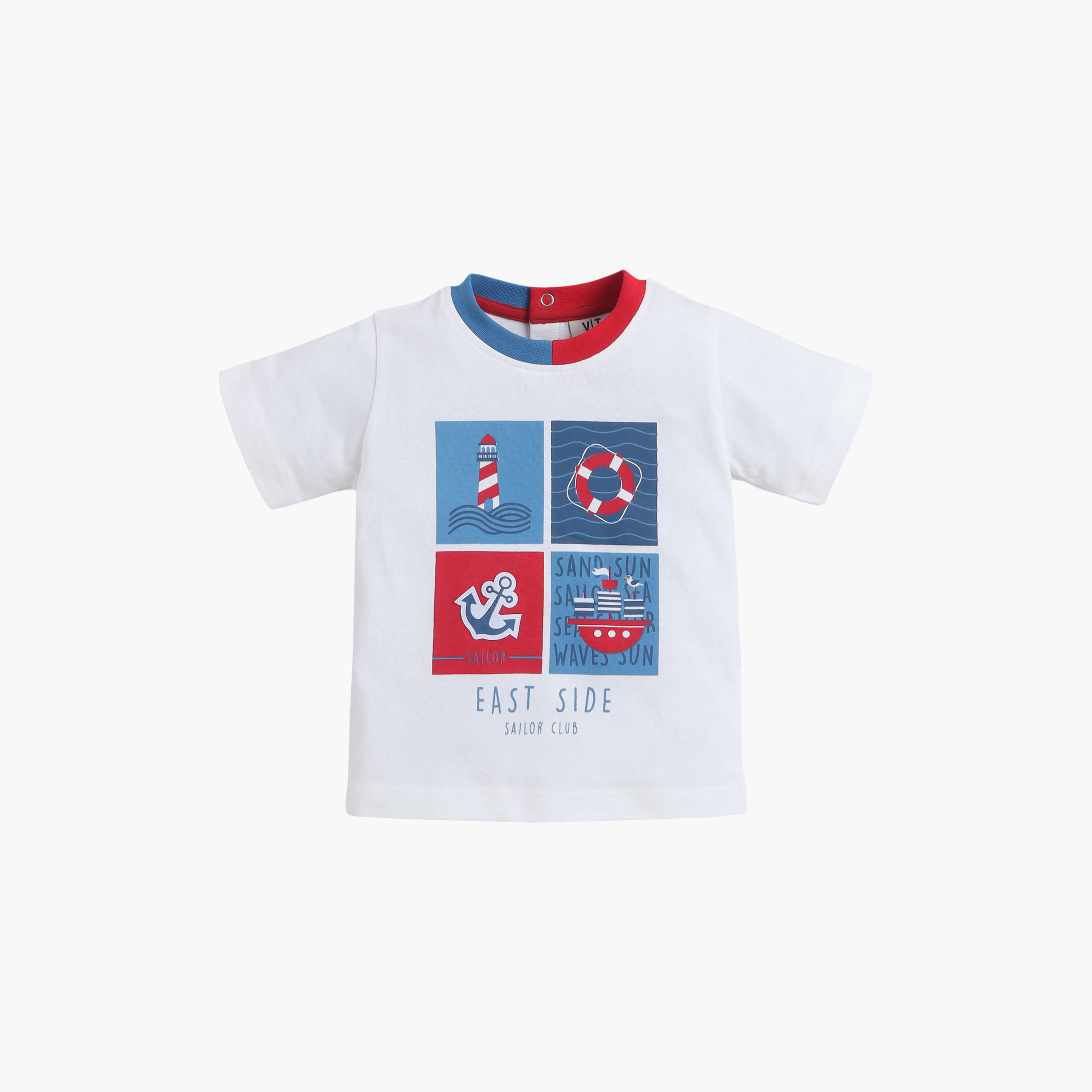 Victor and Jane Nautical Printed Round Neck T-Shirt and Shorts Set-boys-clothing-setsandcoords-image-4