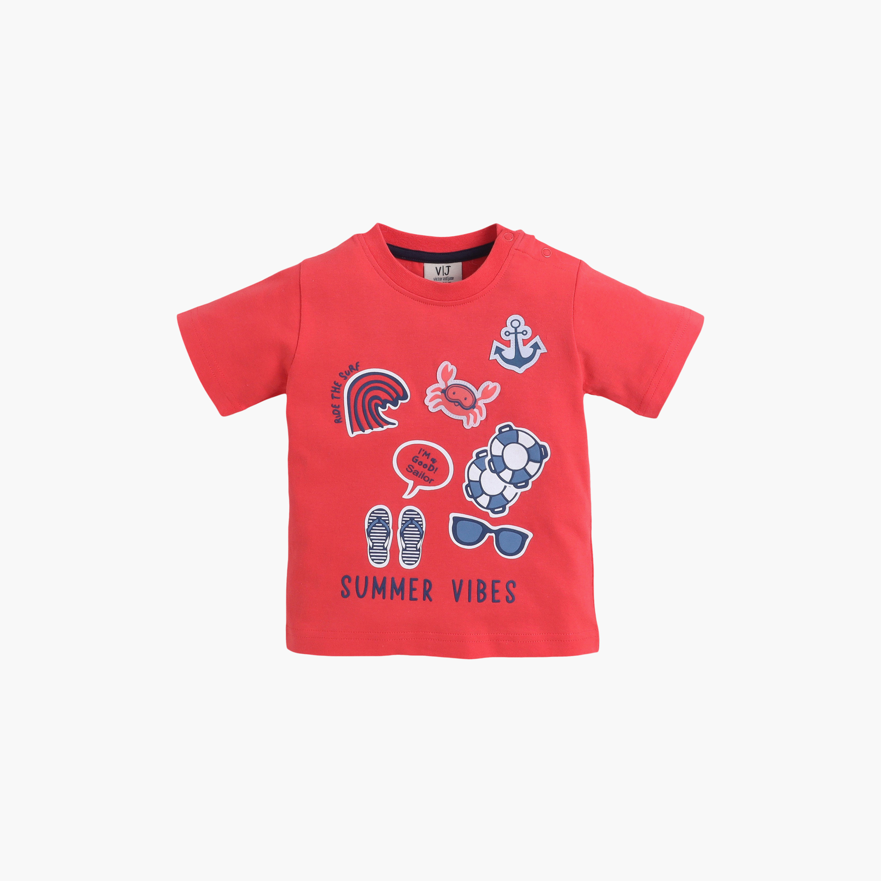 Victor and Jane Summer Vibes Round Neck T-Shirt and Shorts Set-baby-boys-clothing-setsandcoords-image-4