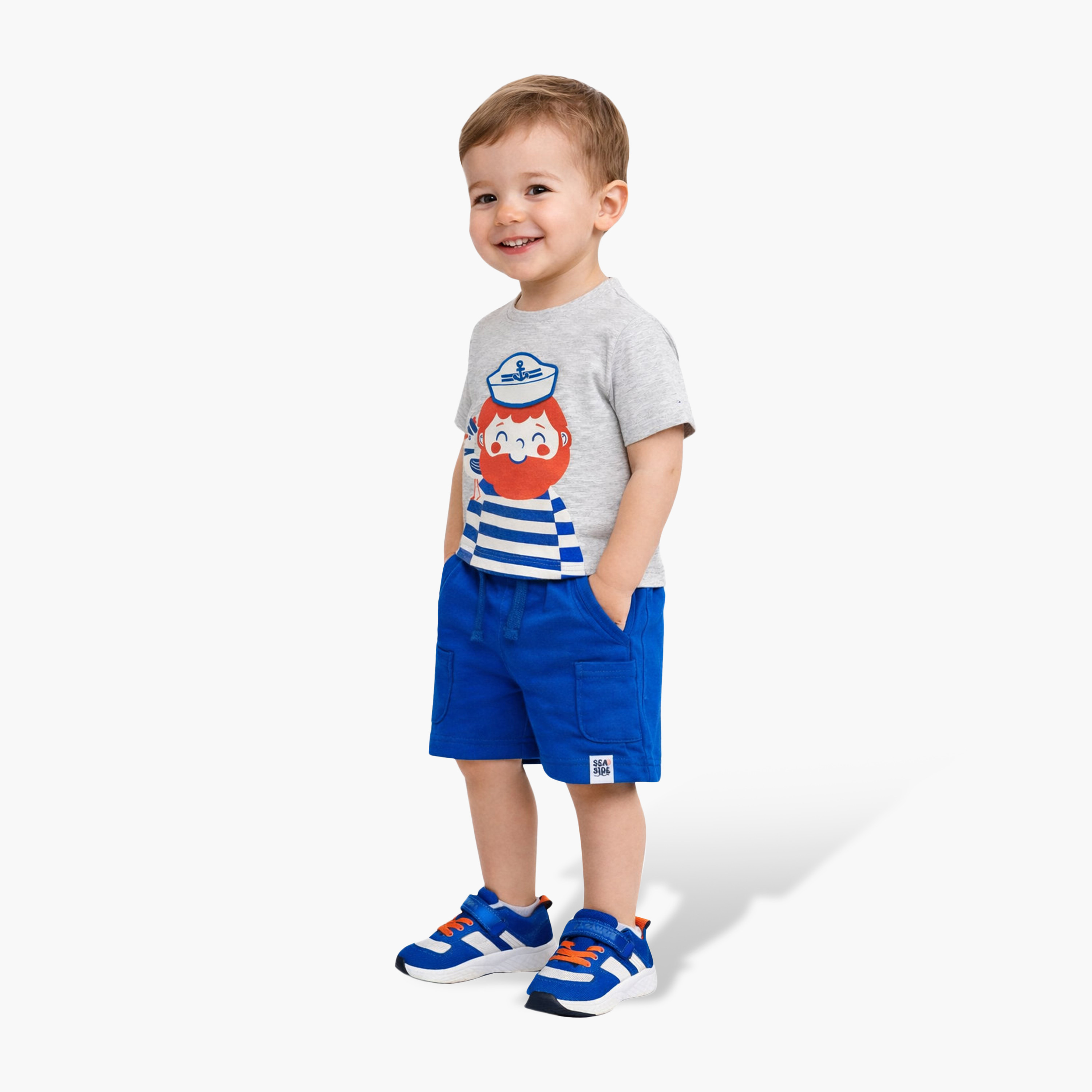 Victor and Jane Sailor Round Neck T-Shirt and Shorts Set-boys-clothing-setsandcoords-image-1