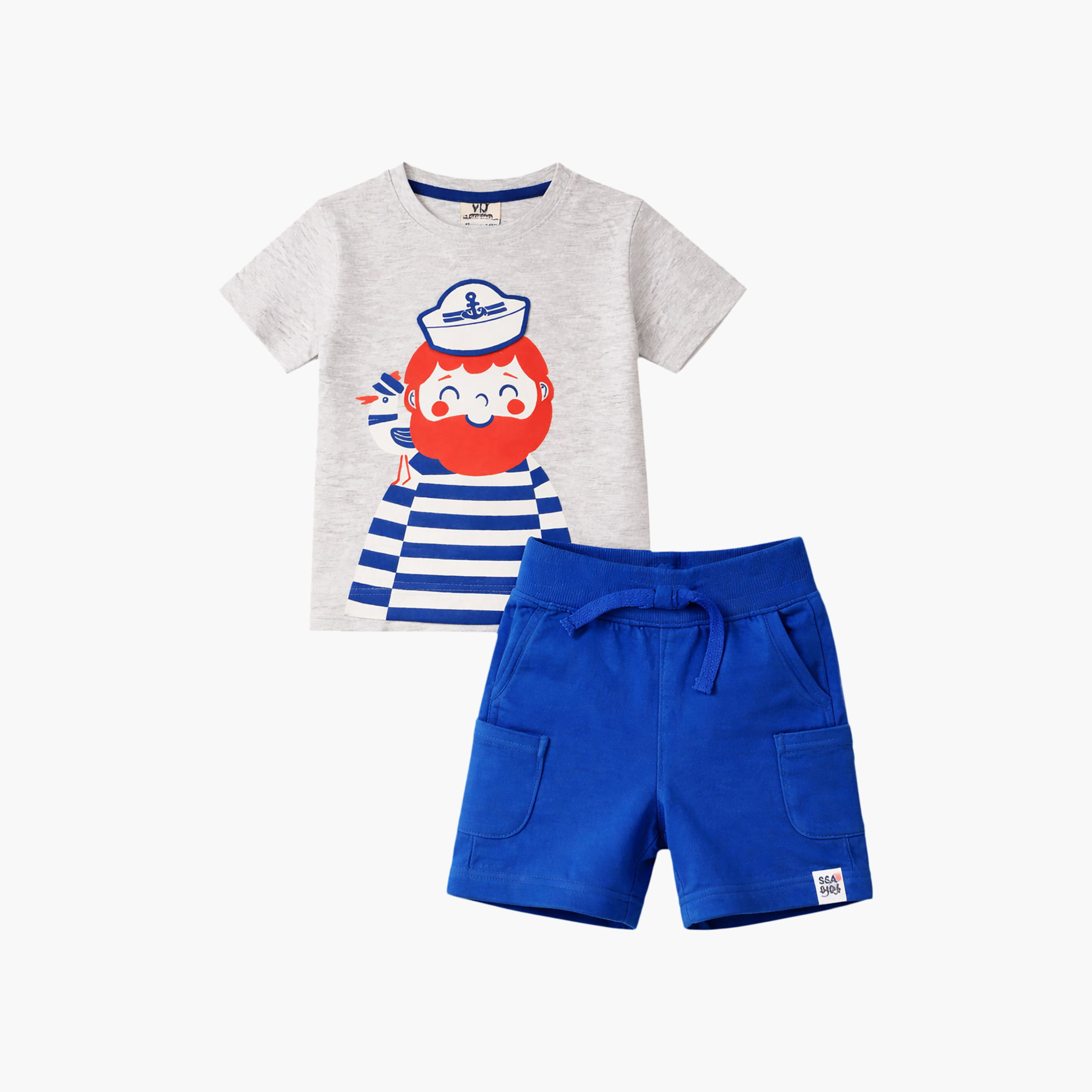 Victor and Jane Sailor Round Neck T-Shirt and Shorts Set-boys-clothing-setsandcoords-image-3