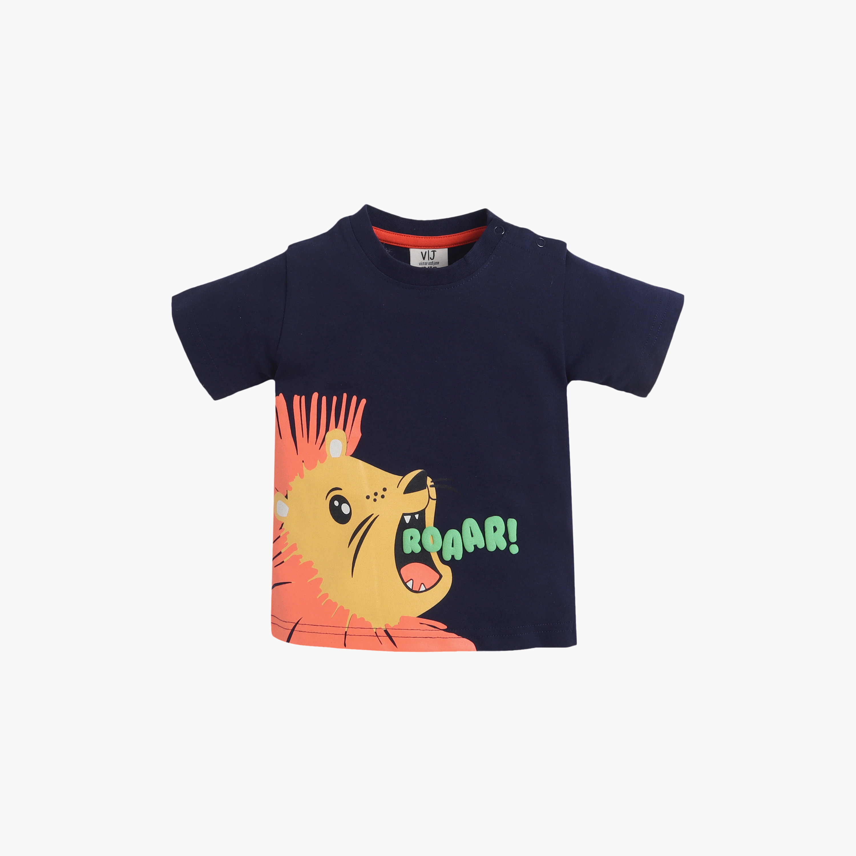 Victor and Jane Roaring Lion Round Neck T-Shirt and Shorts Set-boys-clothing-setsandcoords-image-3