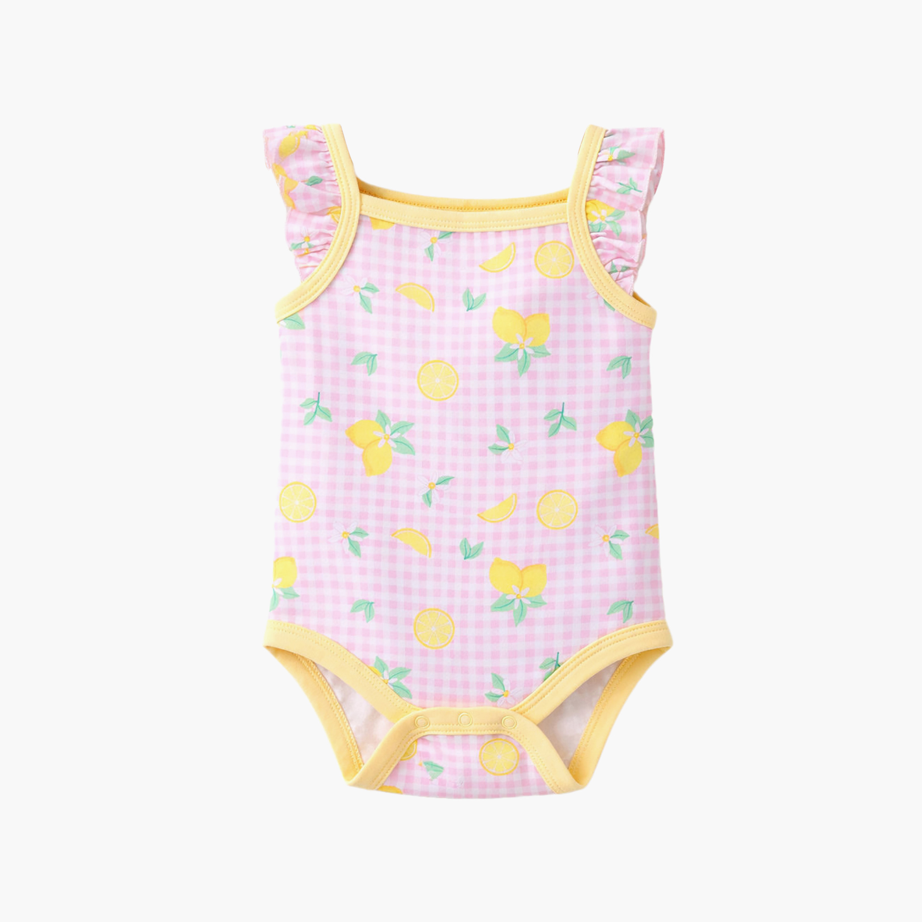 طقم رومبيرز أطفال بطبعة الفواكه وحمالات كشكشة (3 قطع) من فيكتور آند جين-baby-girls-clothing-rompers-image-2
