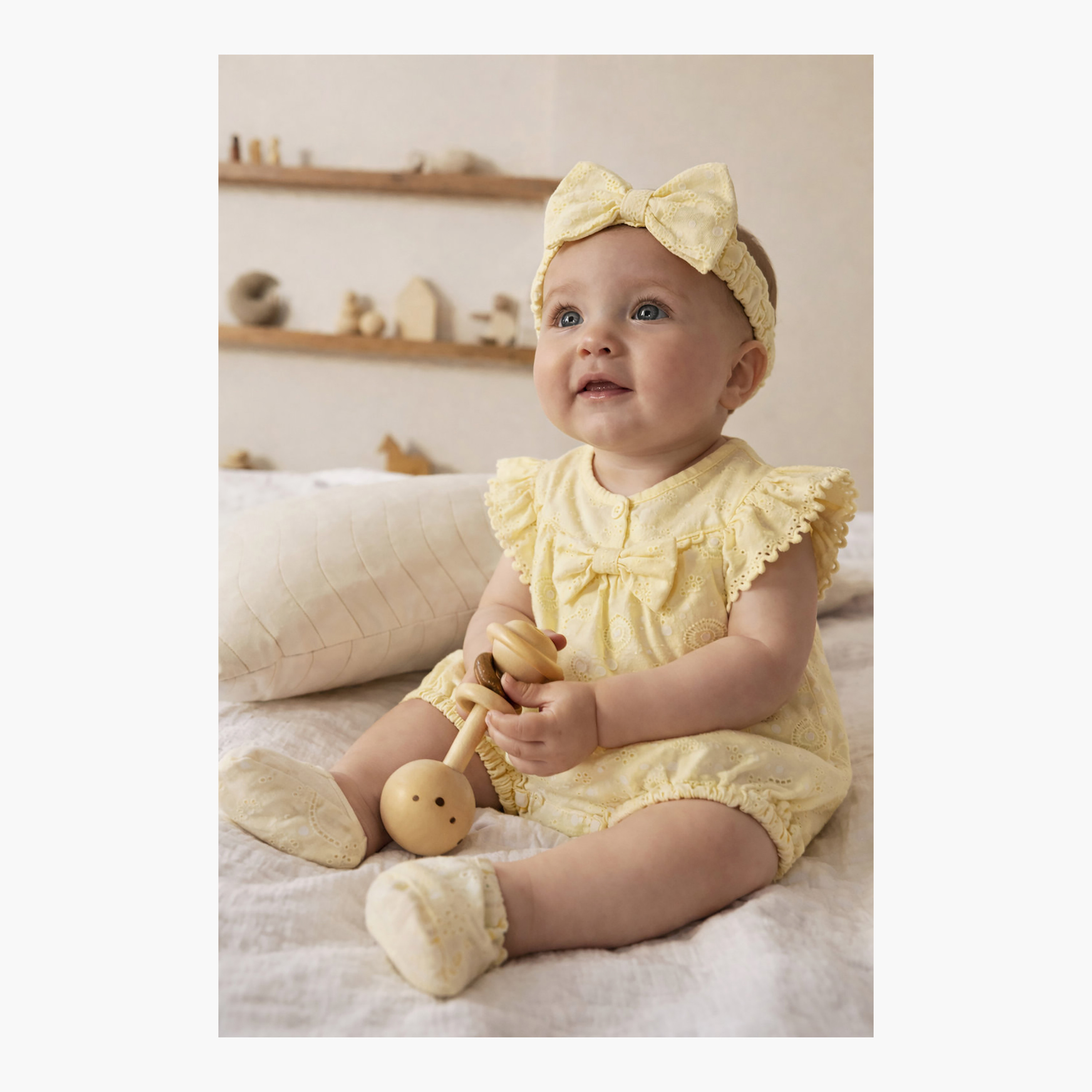 Victor and Jane Heart Eyelet Cotton Romper & Headband with Sunglasses Set-baby-girls-clothing-rompers-image-2