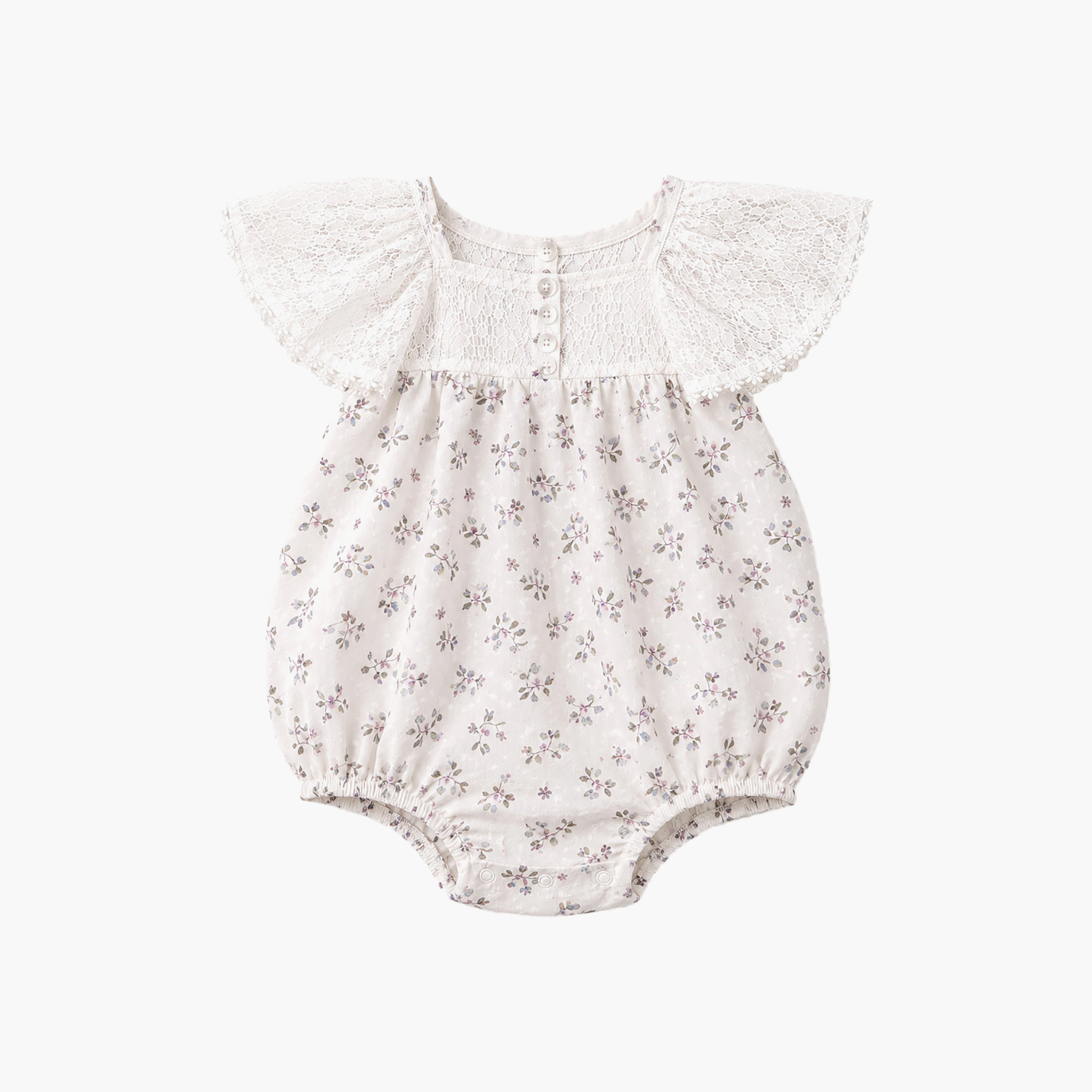 Victor and Jane Floral Cap Sleeves Rompers & Headband with Socks-baby-girls-clothing-rompers-image-6