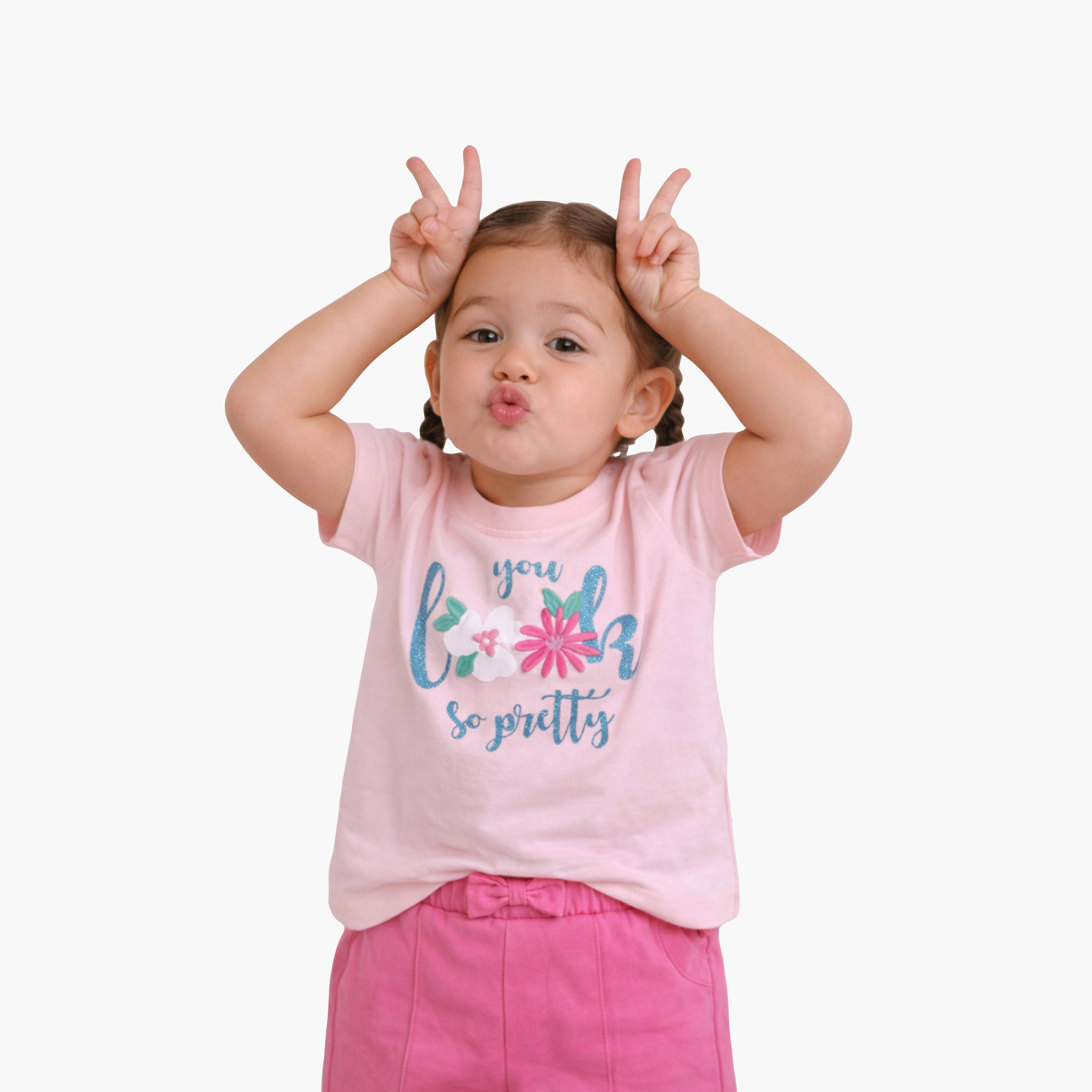 Victor and Jane Floral Graphic T-Shirt & Shorts Set-girls-clothing-setsandcoords-image-5