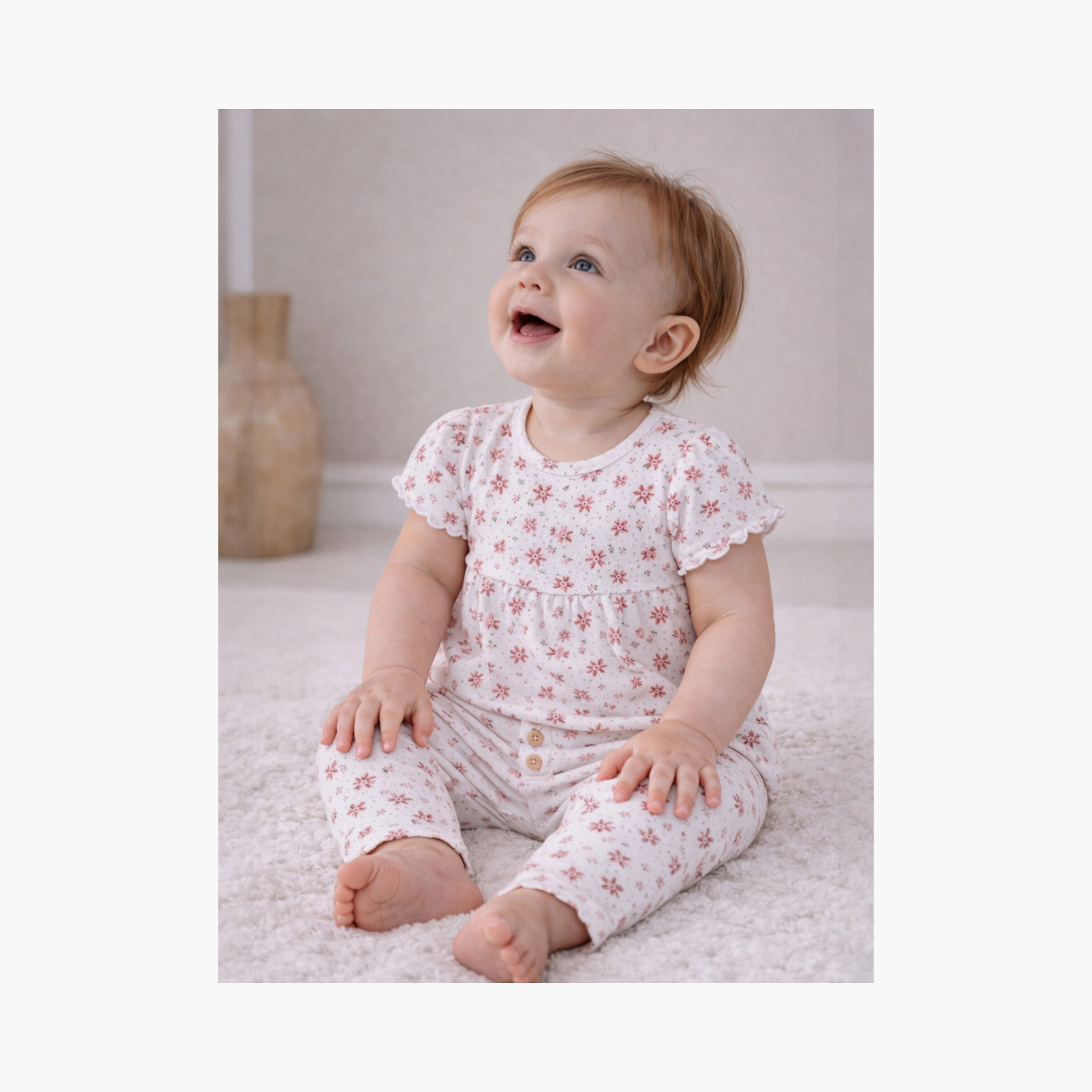 Victor and Jane 2-Piece Printed Short Sleeves Rib T-Shirt with 2-Piece Rib Leggings Set-girls-clothing-setsandcoords-image-2