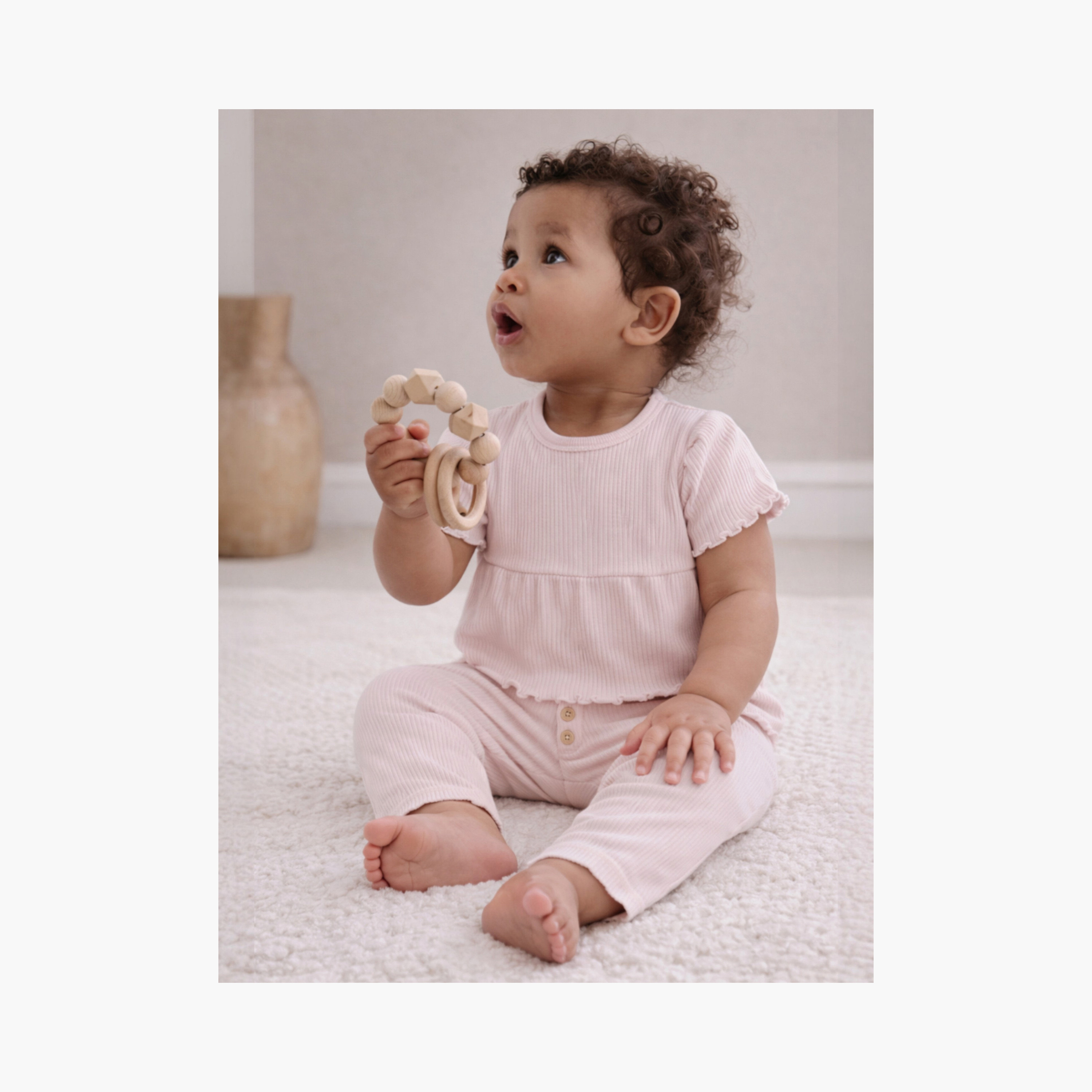 Victor and Jane 2-Piece Printed Short Sleeves Rib T-Shirt with 2-Piece Rib Leggings Set-girls-clothing-setsandcoords-image-3