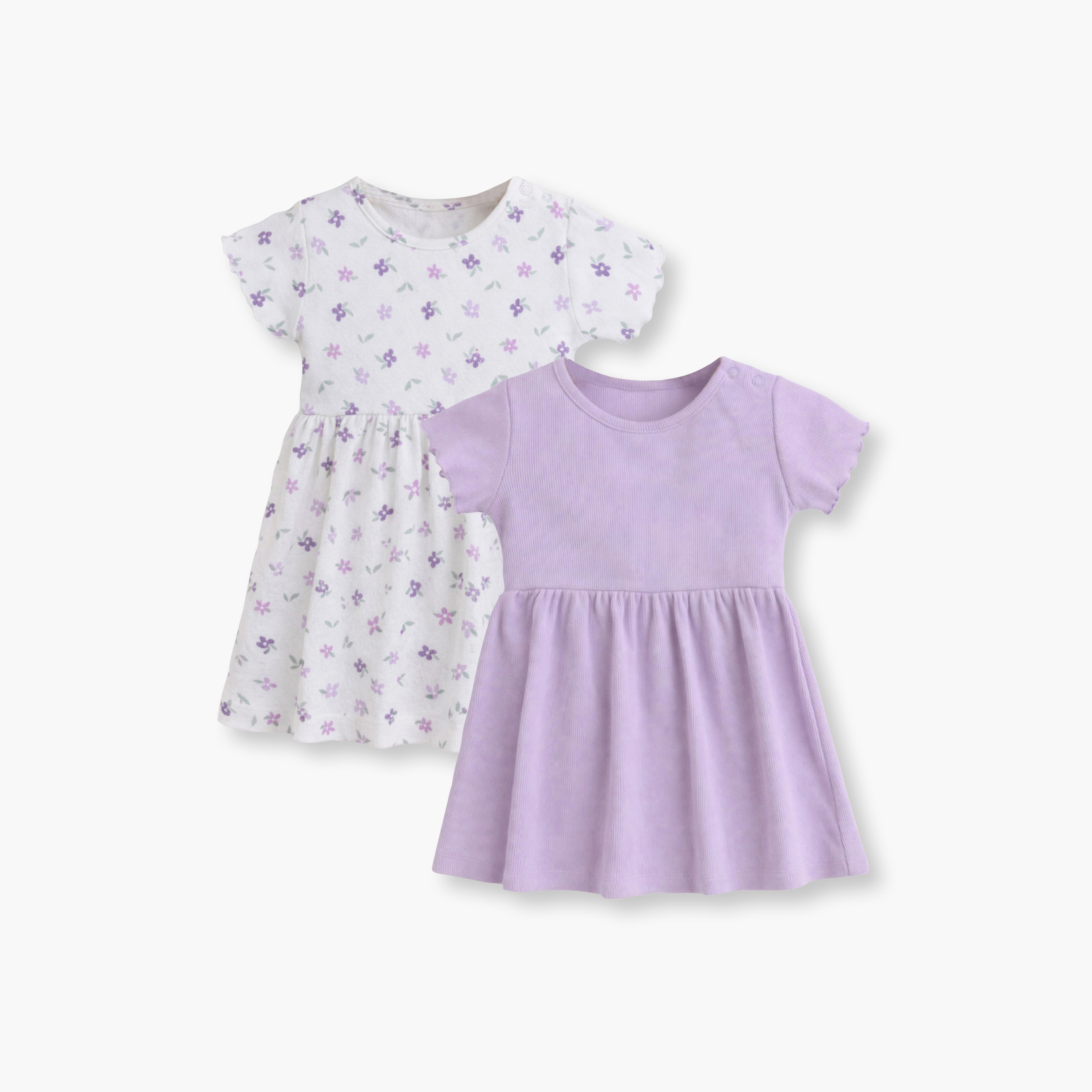 طقم فستان بطبعة زهور وتصميم مخطط قطعتين من فيكتور آند جين-baby-girls-clothing-dressesandjumpsuits-image-1