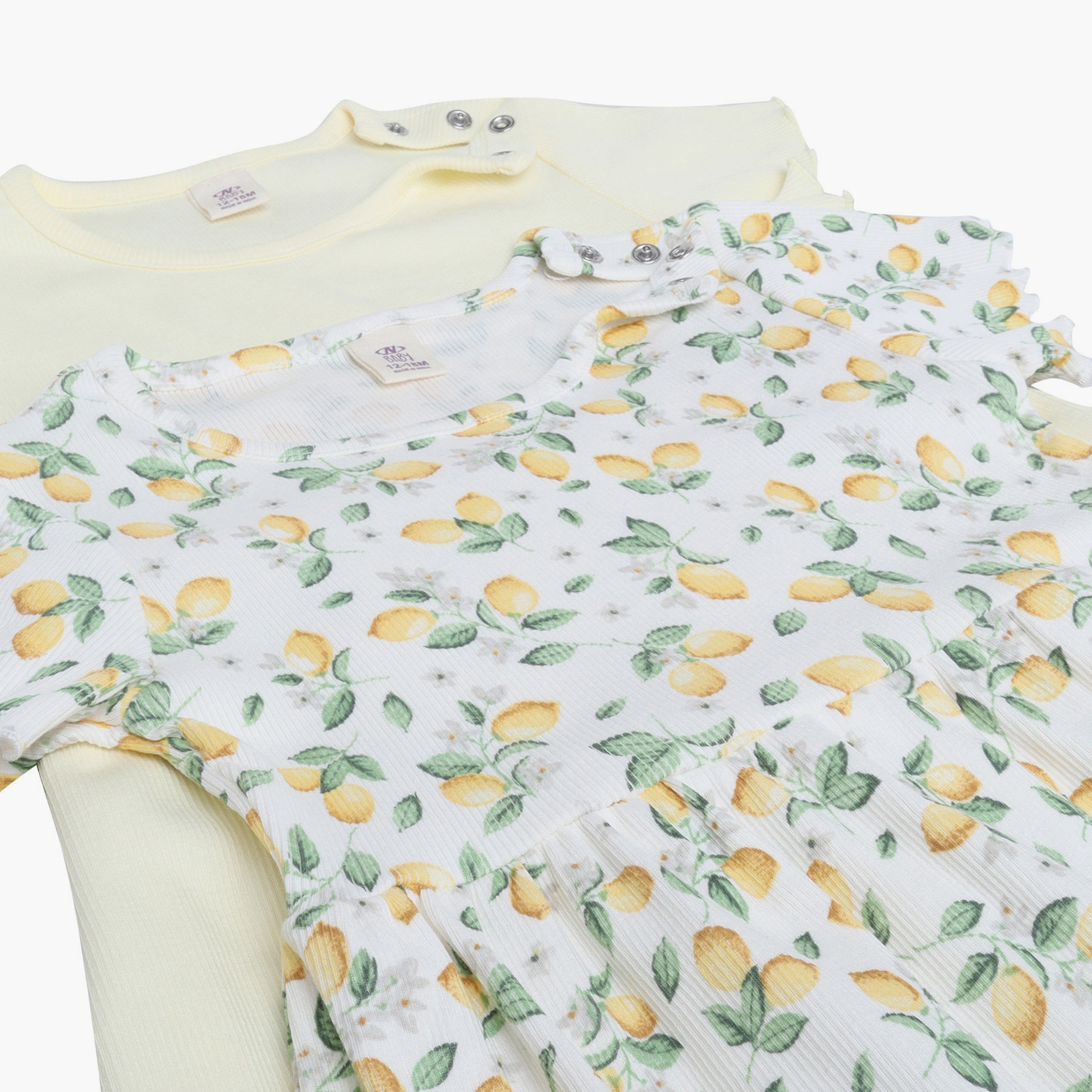طقم قطعتين فستان بطبعة ديزي فلورال ومخطط بلون كريمي من فيكتور أند جين-baby-girls-clothing-dressesandjumpsuits-image-7