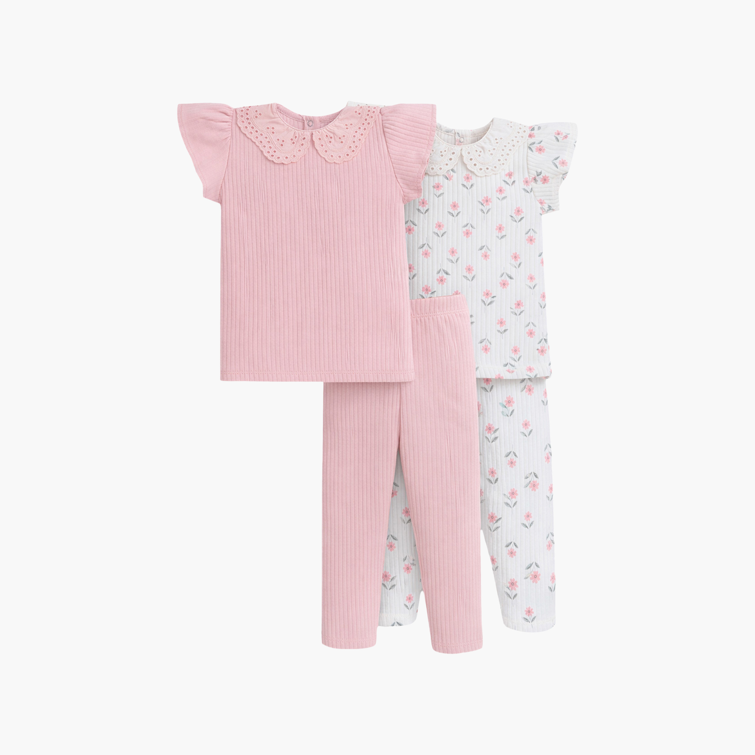 Victor and Jane 2-Piece Printed Short Sleeves T-Shirt with 2-Piece Leggings Set-girls-clothing-setsandcoords-image-1