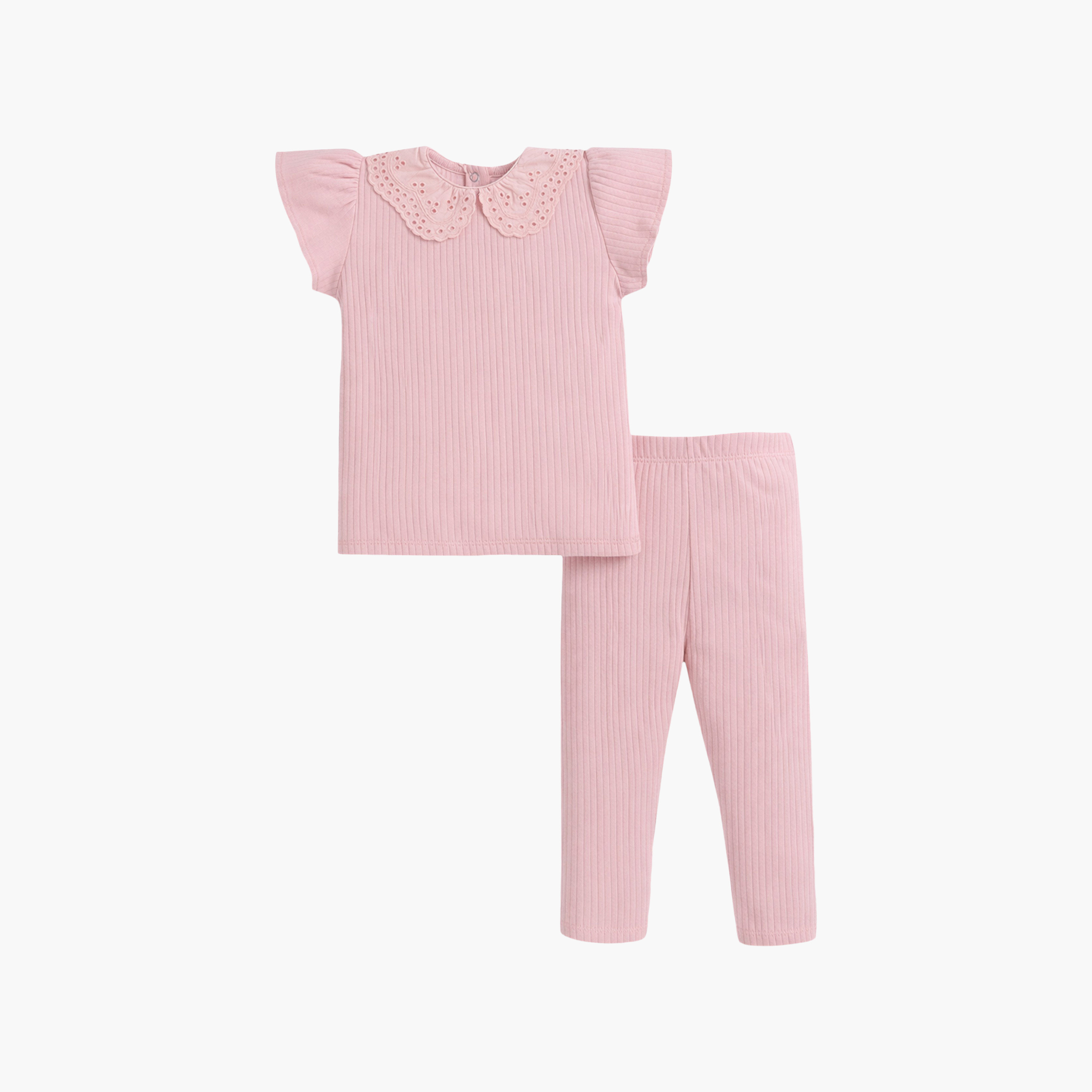 طقم مكون من قطعتين تي شيرت مطبوع بأكمام قصيرة مع قطعتين ليجنز من فيكتور آند جين-girls-clothing-setsandcoords-image-3