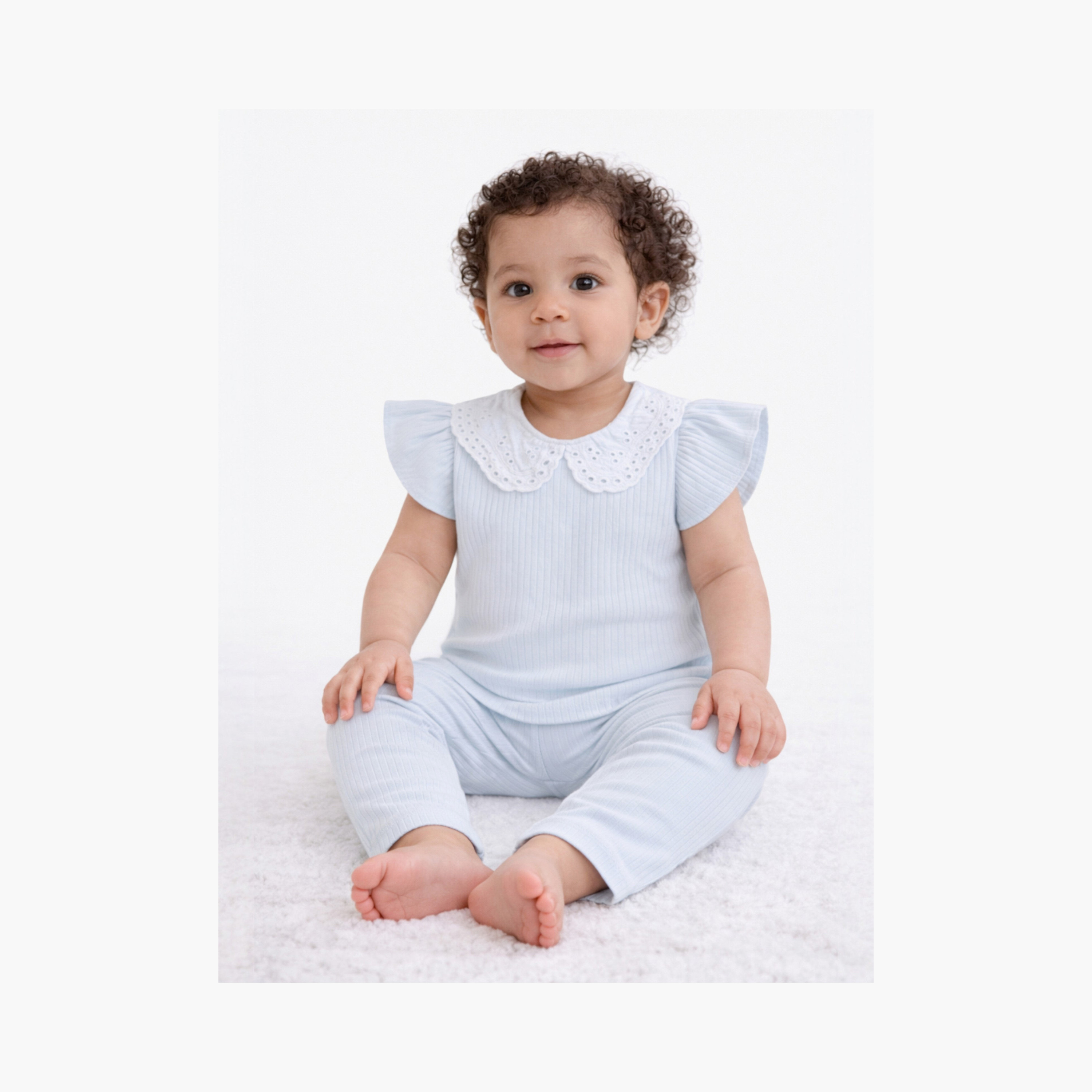 طقم 4 قطع تيشيرتات بأكمام قصيرة بطبعة فلورال وليقنز من فيكتور أند جين-baby-girls-clothing-setsandcoords-image-6