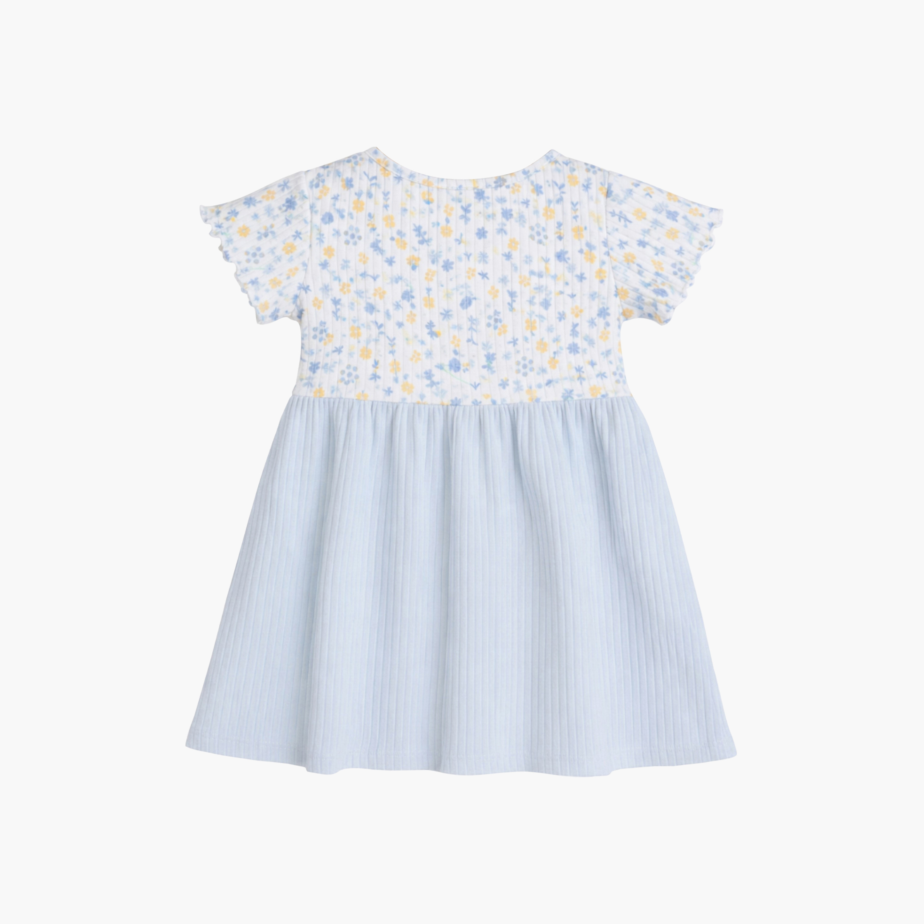 Victor and Jane Short Sleeves Drop Needle Dress with Floral Top & Stripe Skirt-baby-girls-clothing-dressesandjumpsuits-image-2