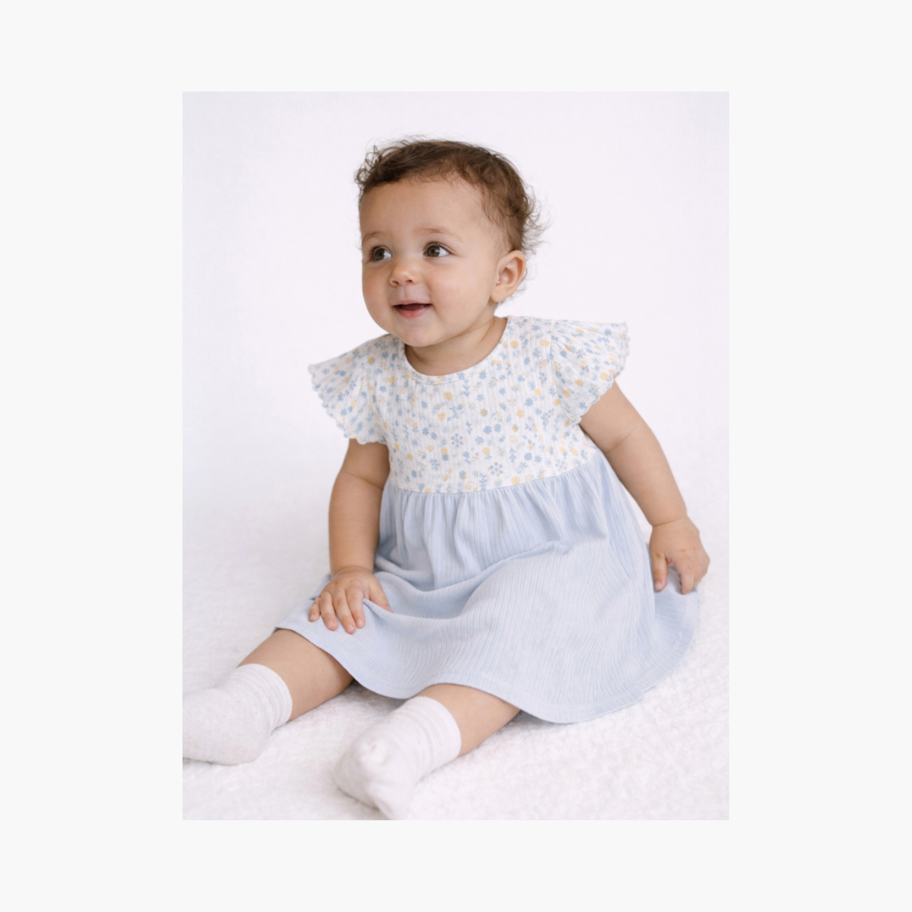 Victor and Jane Short Sleeves Drop Needle Dress with Floral Top & Stripe Skirt-baby-girls-clothing-dressesandjumpsuits-image-3