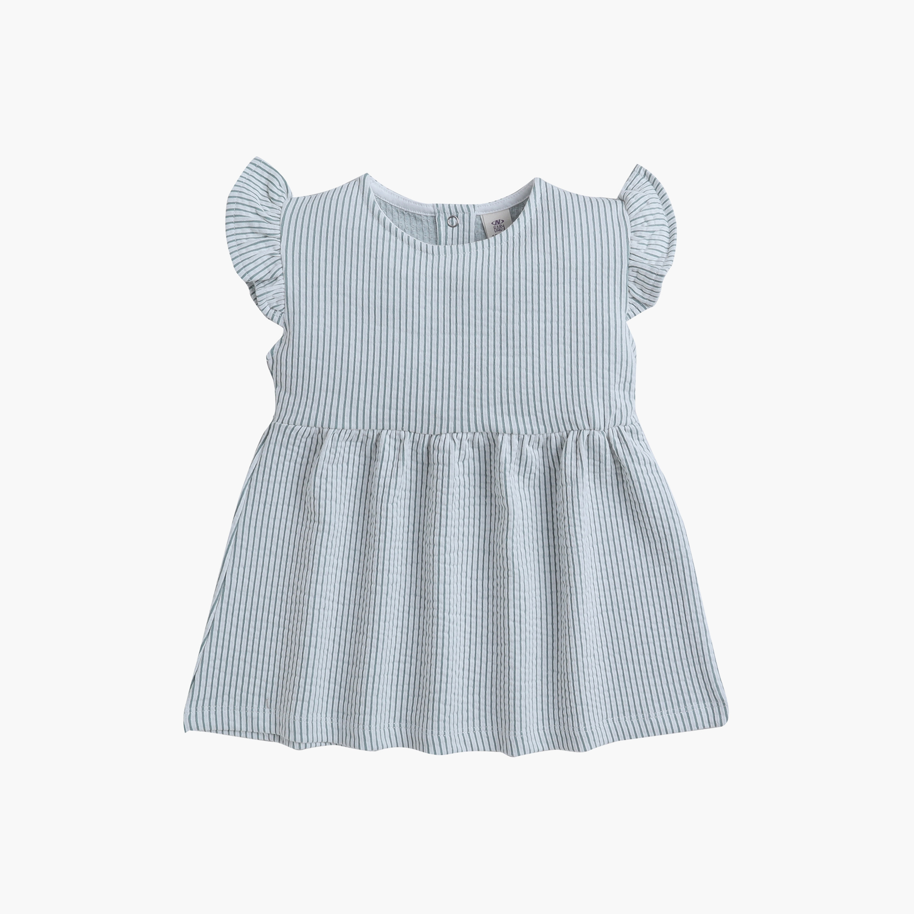 Victor and Jane Ruffle Sleeve Stripe Top & Shorts Set-baby-girls-clothing-setsandcoords-image-2