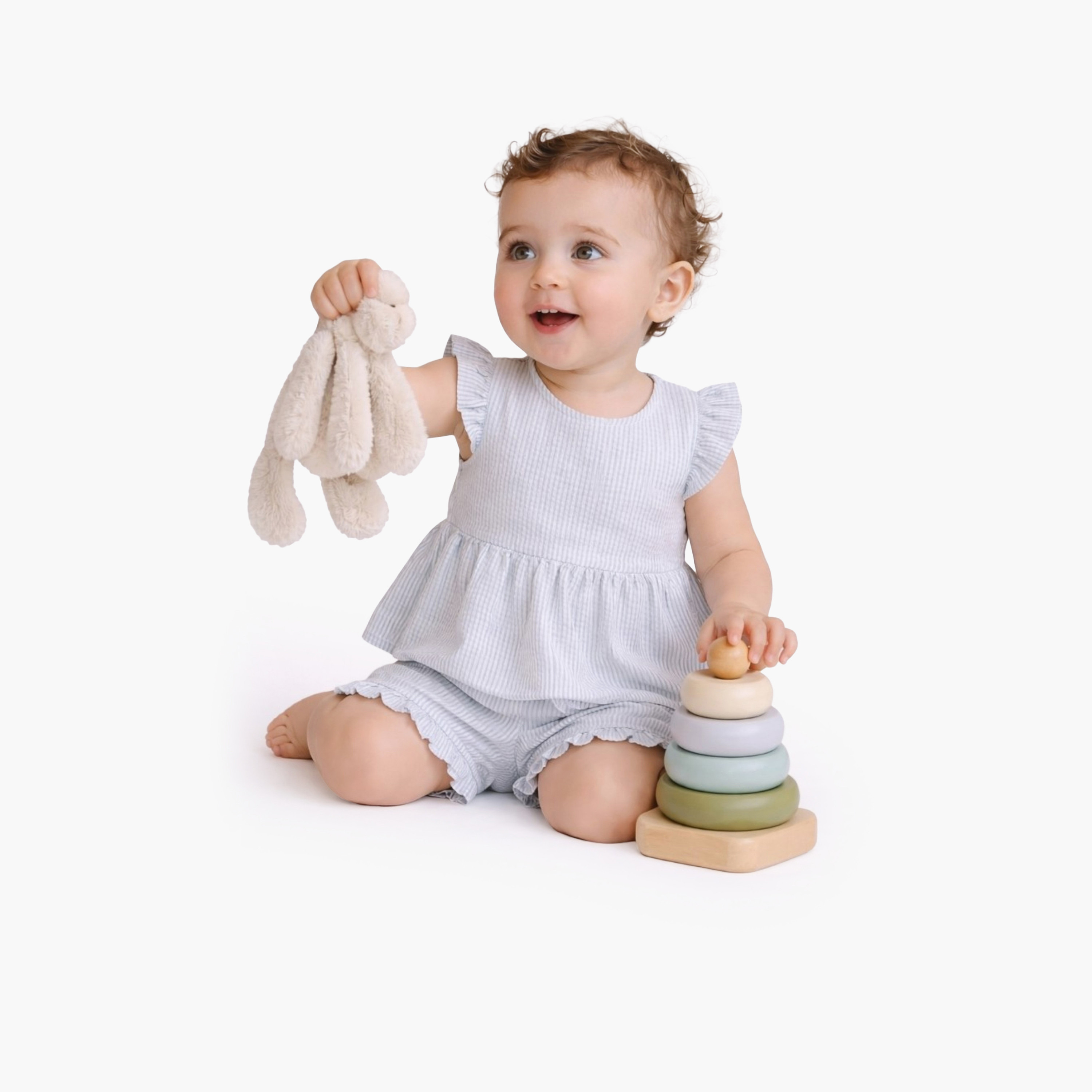 Victor and Jane Ruffle Sleeve Stripe Top & Shorts Set-baby-girls-clothing-setsandcoords-image-5