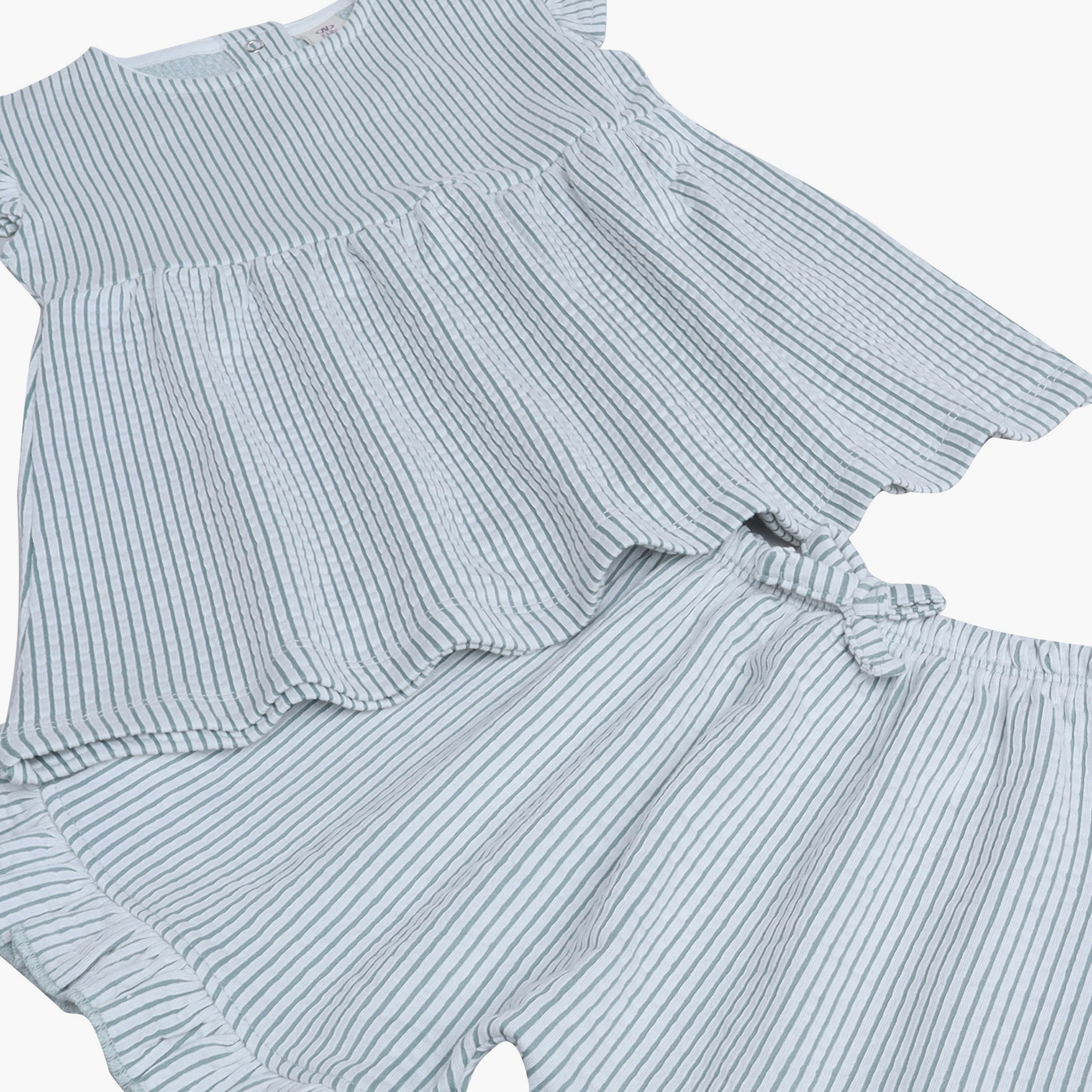 Victor and Jane Ruffle Sleeve Stripe Top & Shorts Set-baby-girls-clothing-setsandcoords-image-7