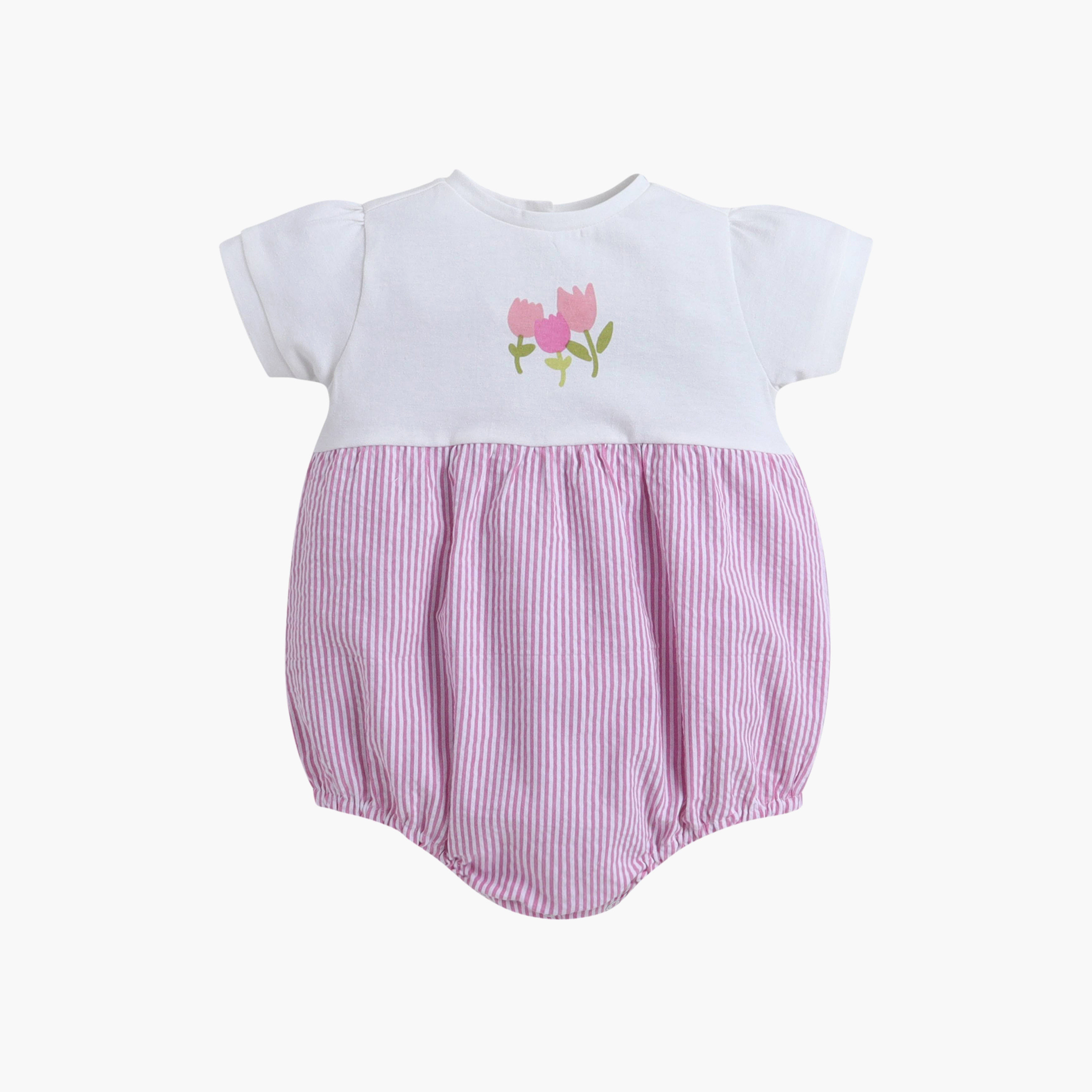 رومبر "بابل" بأكمام قصيرة وقصة صدر (يوك) من فيكتور آند جين-baby-girls-clothing-rompers-image-1