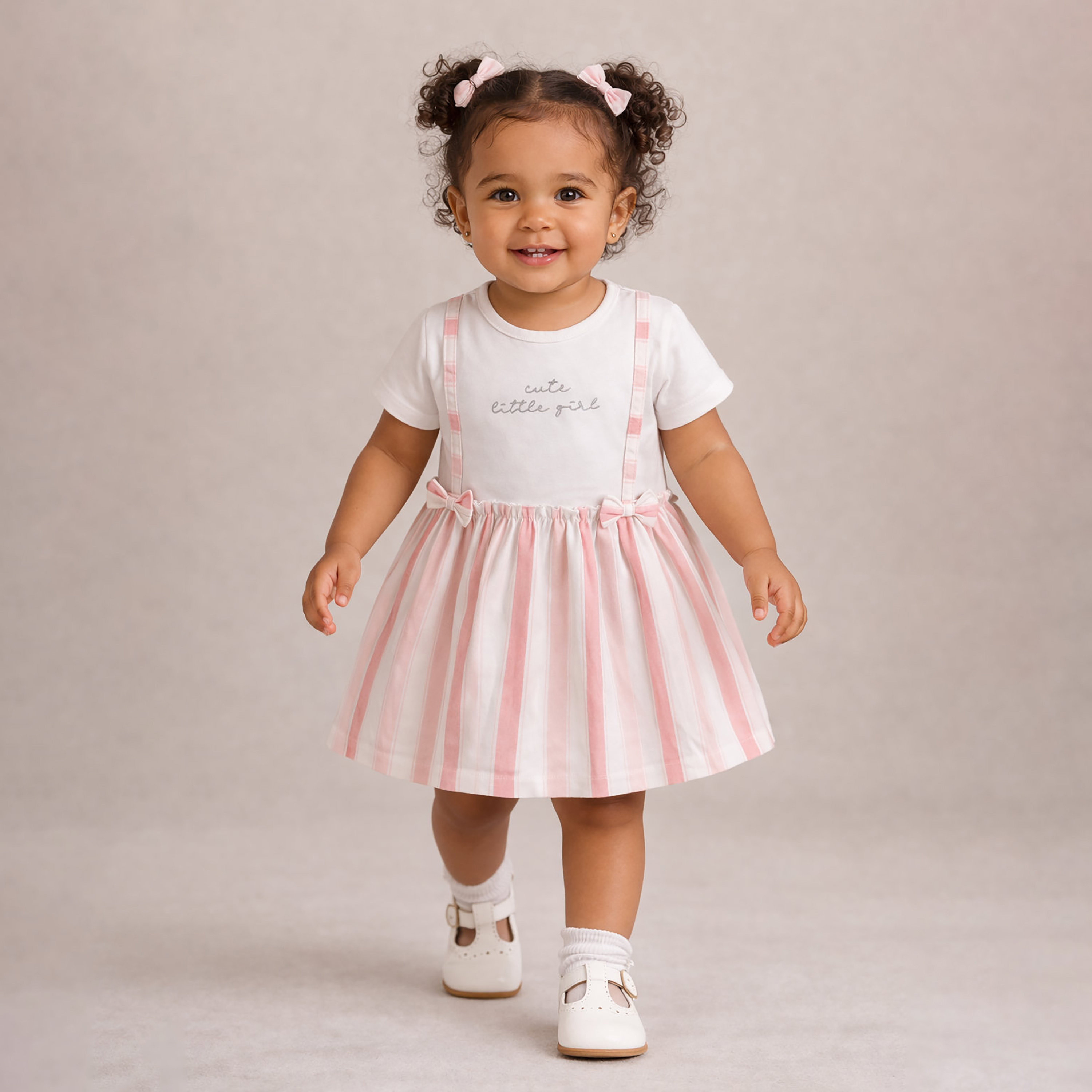فستان مقلم بأكمام قصيرة من فيكتور آند جين-baby-girls-clothing-dressesandjumpsuits-image-1